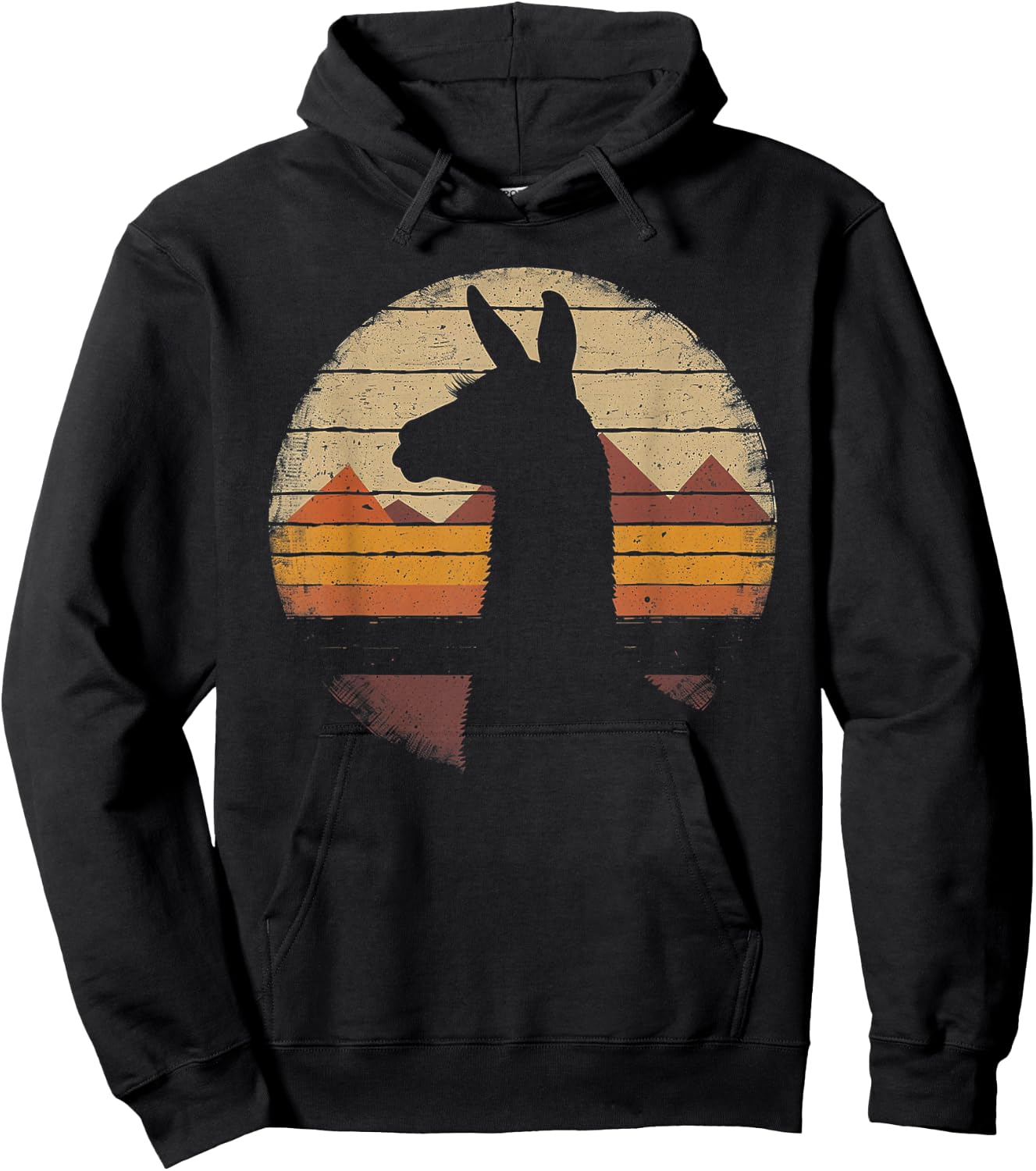 Llama Alpaca - Retro 70s 80s Graphic Vintage Men Women Kids Hoodie - Hoodie | Black