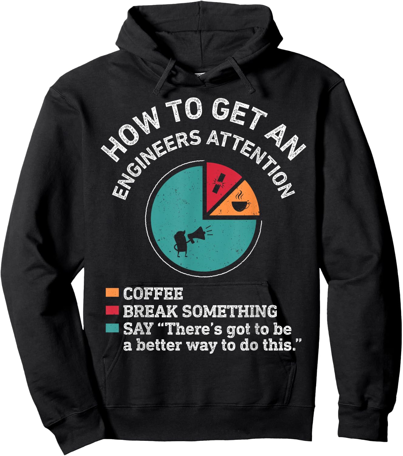 How To Get An Engineers Attention Funny Engineer Engineering Hoodie - Hoodie | Black