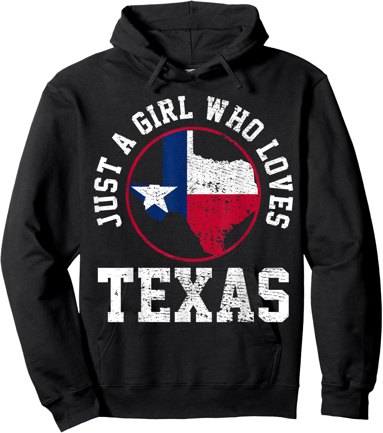 Just A Girl Who Loves Texas Vintage Hoodie - Hoodie | Black