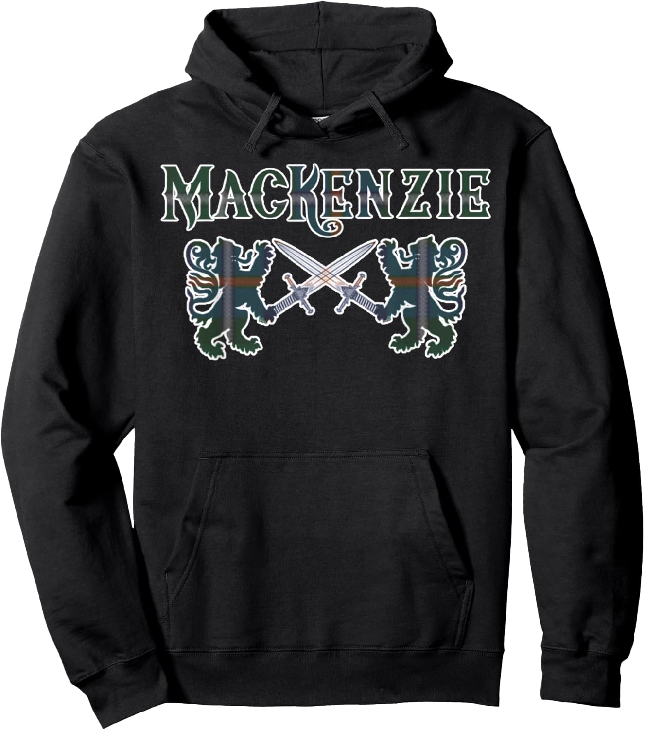 Clan MacKenzie Scottish Family Kilt Tartan Lion Hoodie - Hoodie | Black