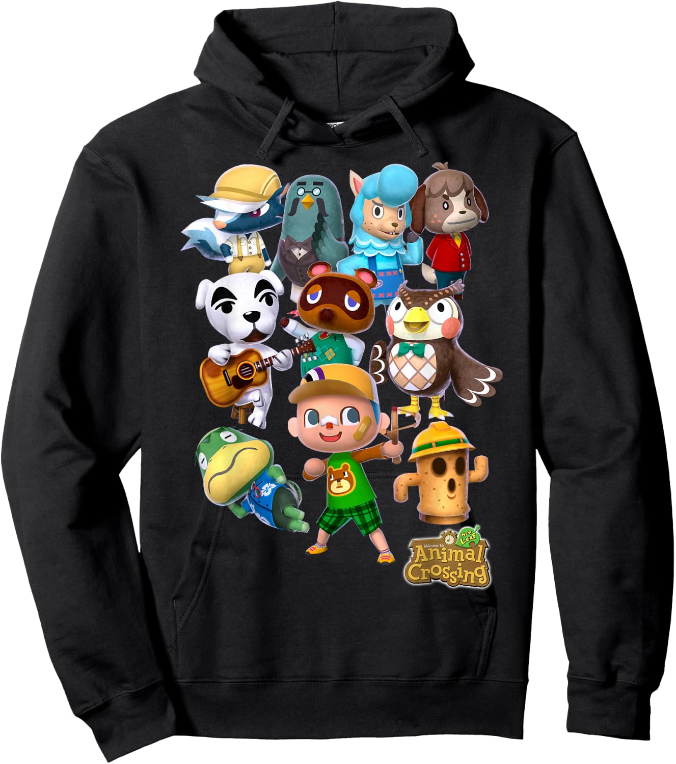 Animal Crossing New Leaf Villager Group Shot Graphic Small Hoodie - Hoodie | Black