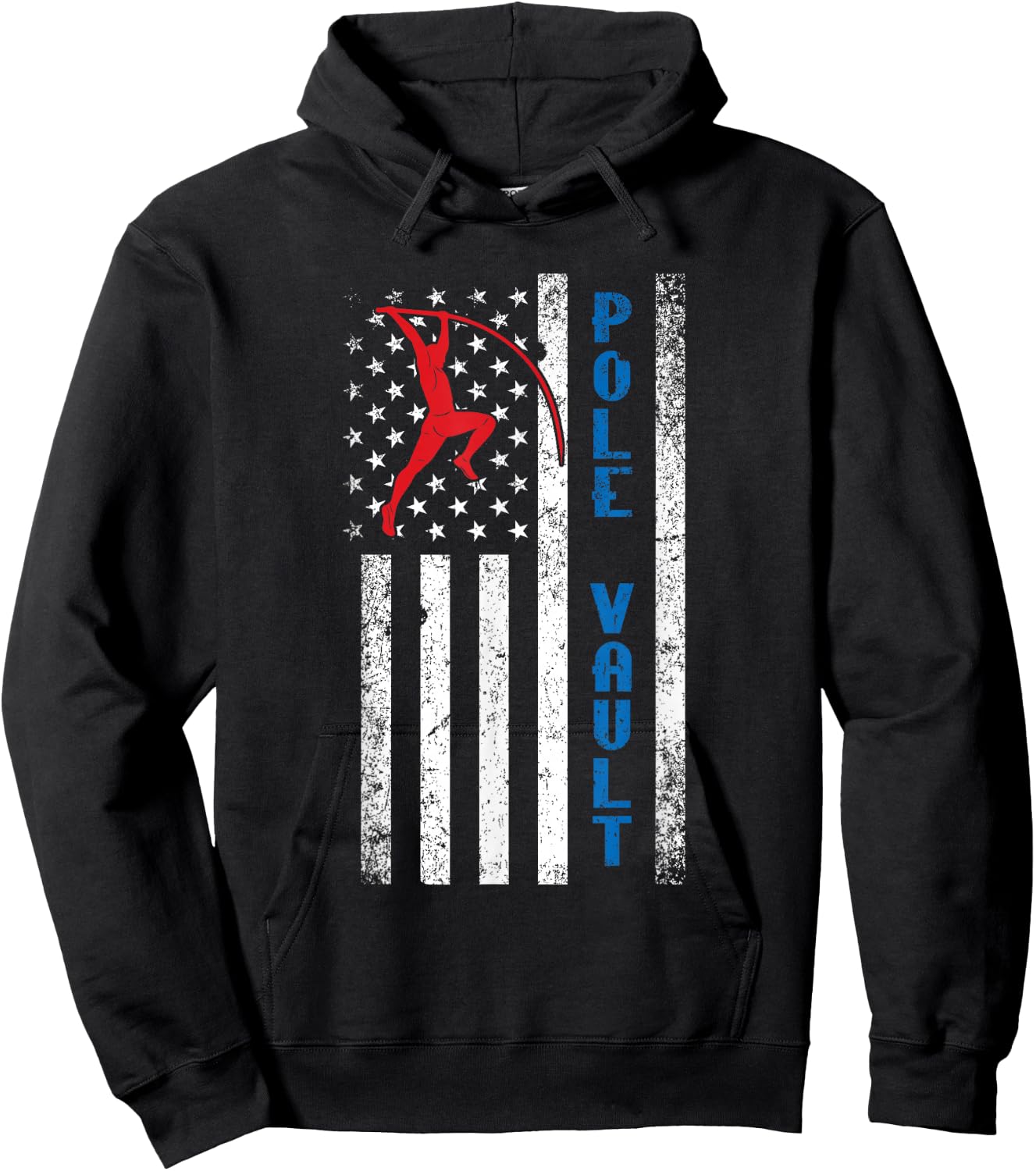 US Pole Vaulter American Pole Vault Flag United States Hoodie - Hoodie | Black