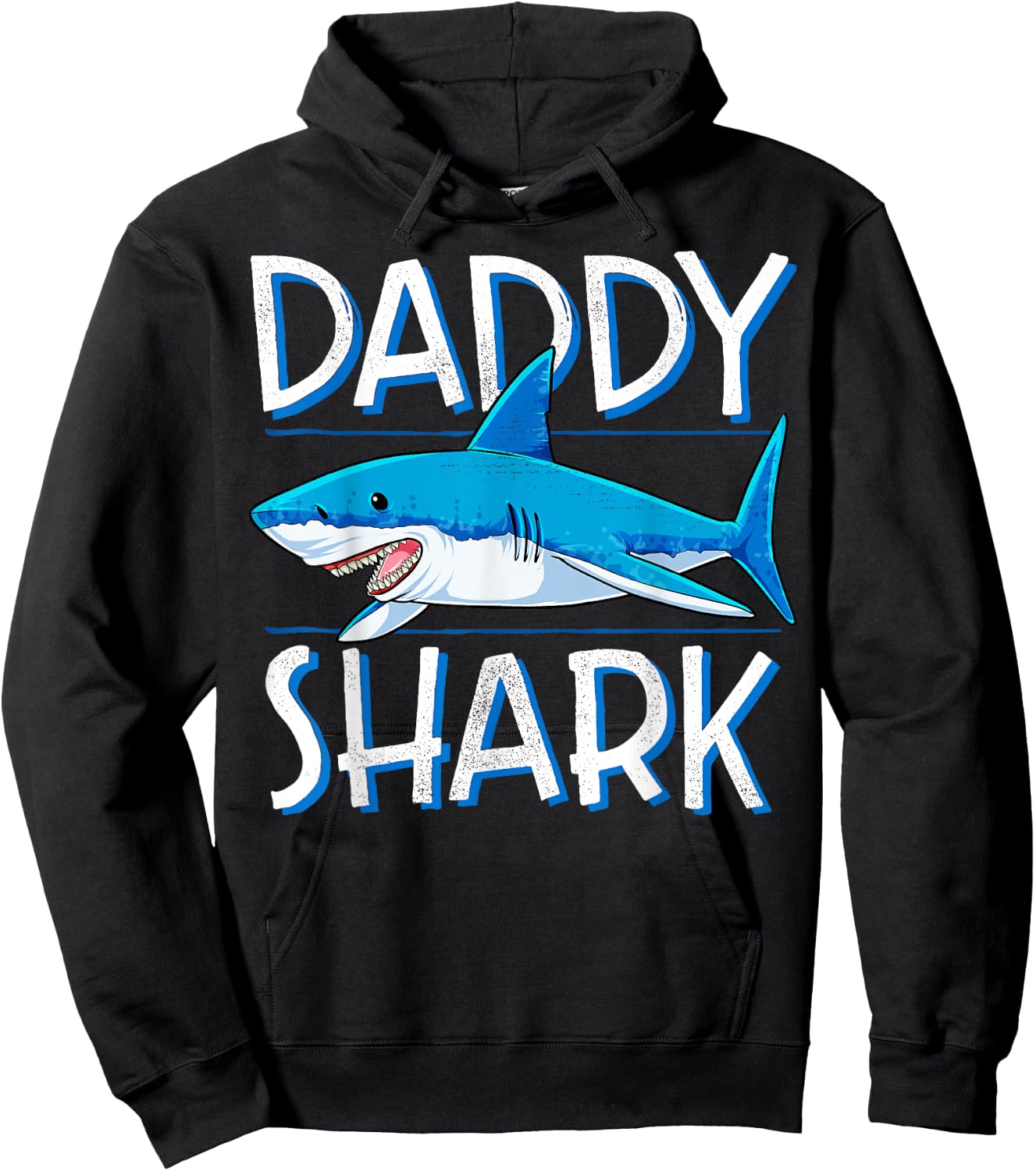 Daddy Shark T Shirt Fathers Day Gifts Family Matching Dad Hoodie - Hoodie | Black