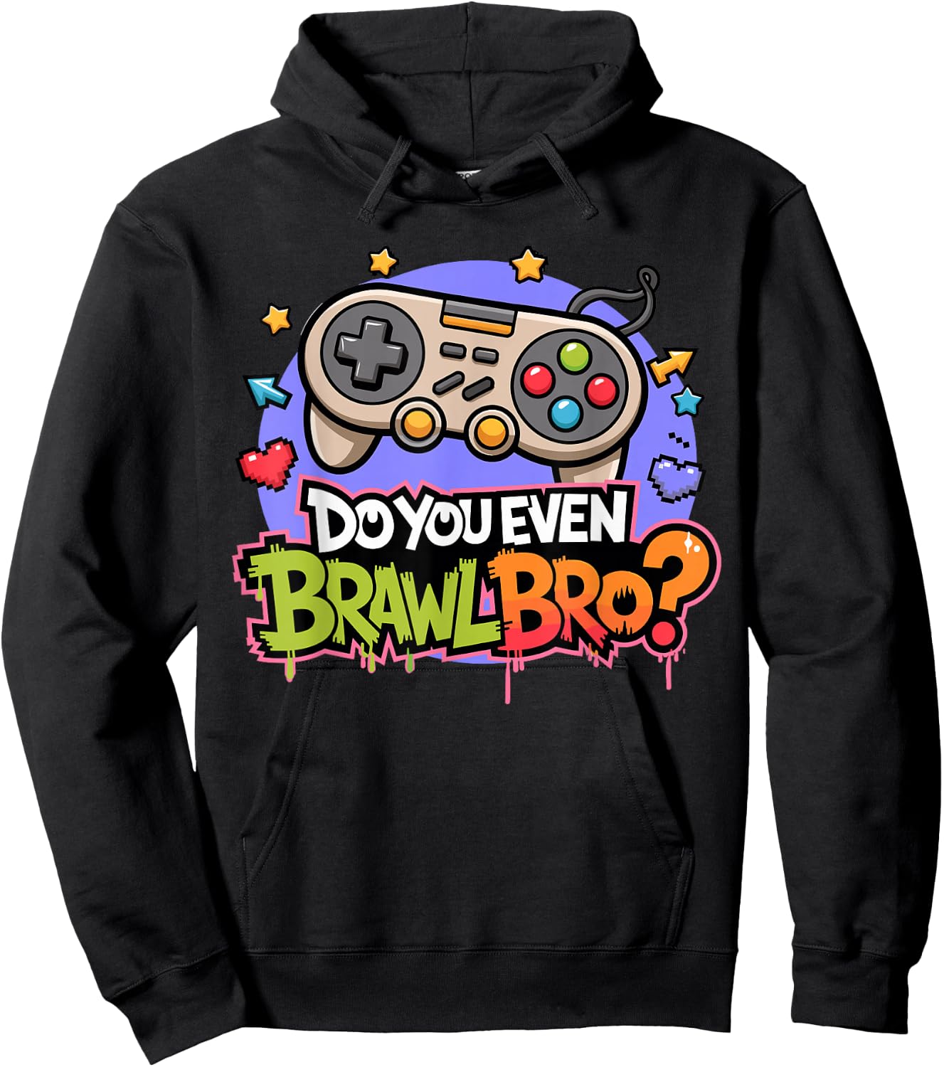 Retro Vintage Do You Even Brawl Bro Video Gamer Game Player Hoodie - Hoodie | Black