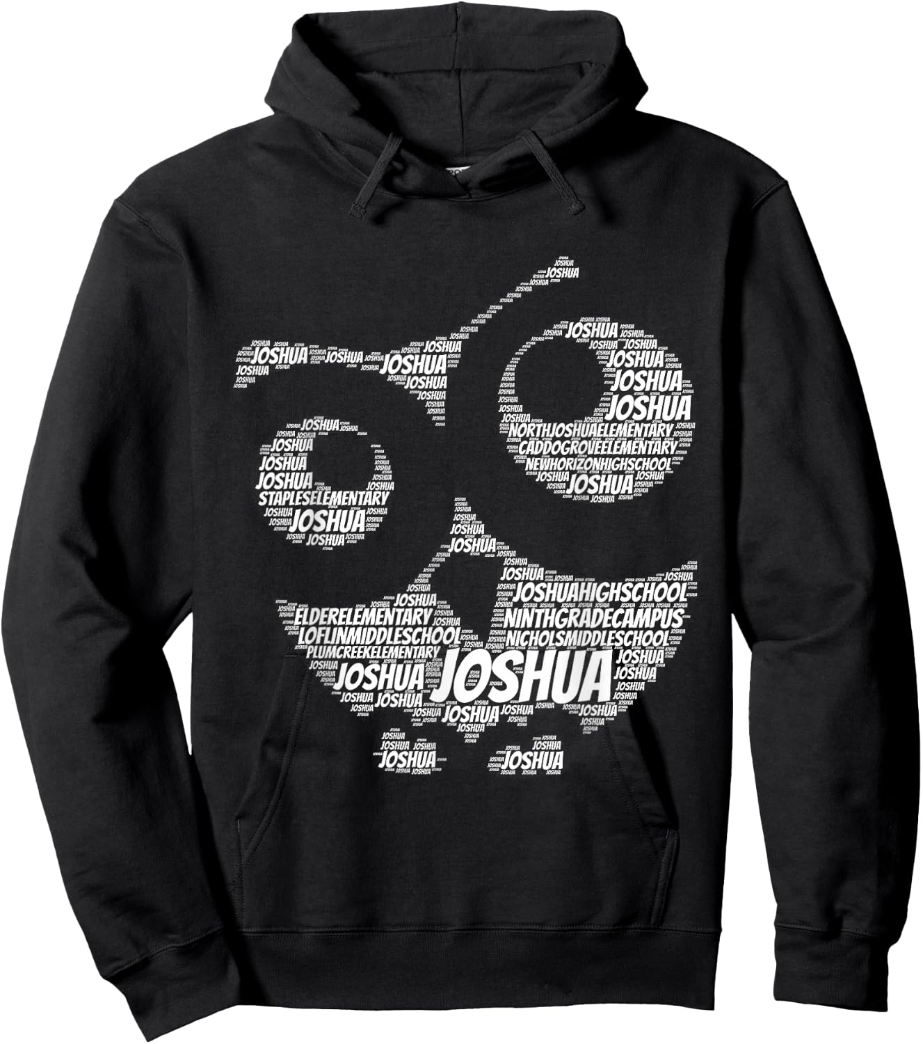 Joshua Texas Small Town School Word Shape Owl Hoodie - Hoodie | Black