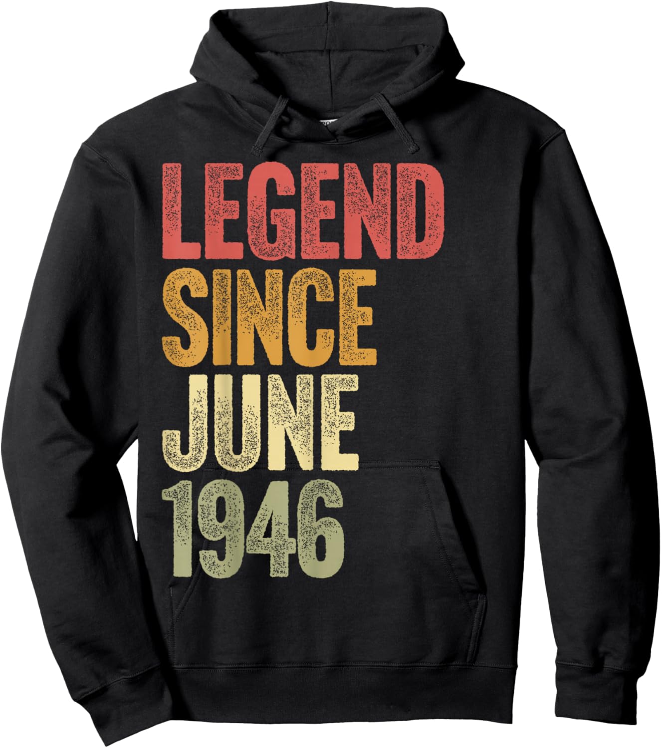 80 Year Old Legend Since June 1946 Retro 80th Birthday Hoodie - Hoodie | Black