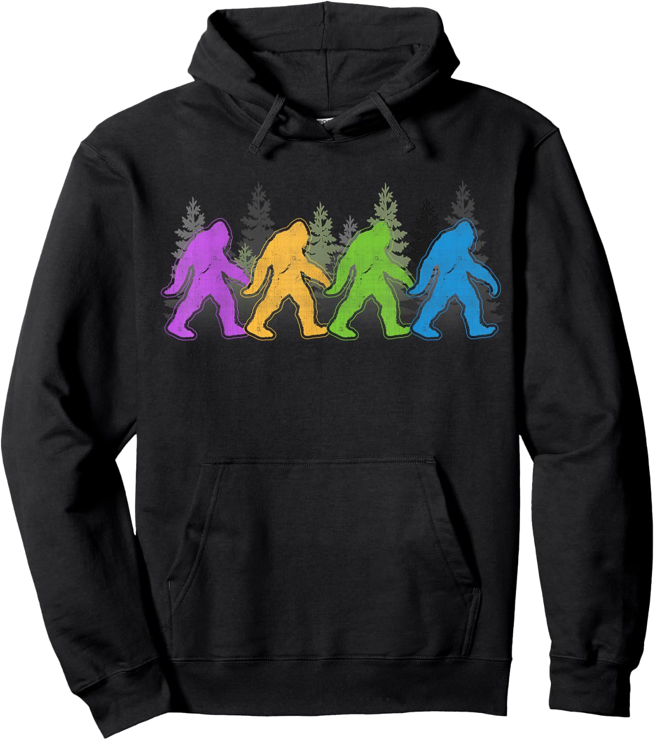 Bigfoot Yeti Sasquatch Funny Retro Novelty Gift Hoodie - Hoodie | Black