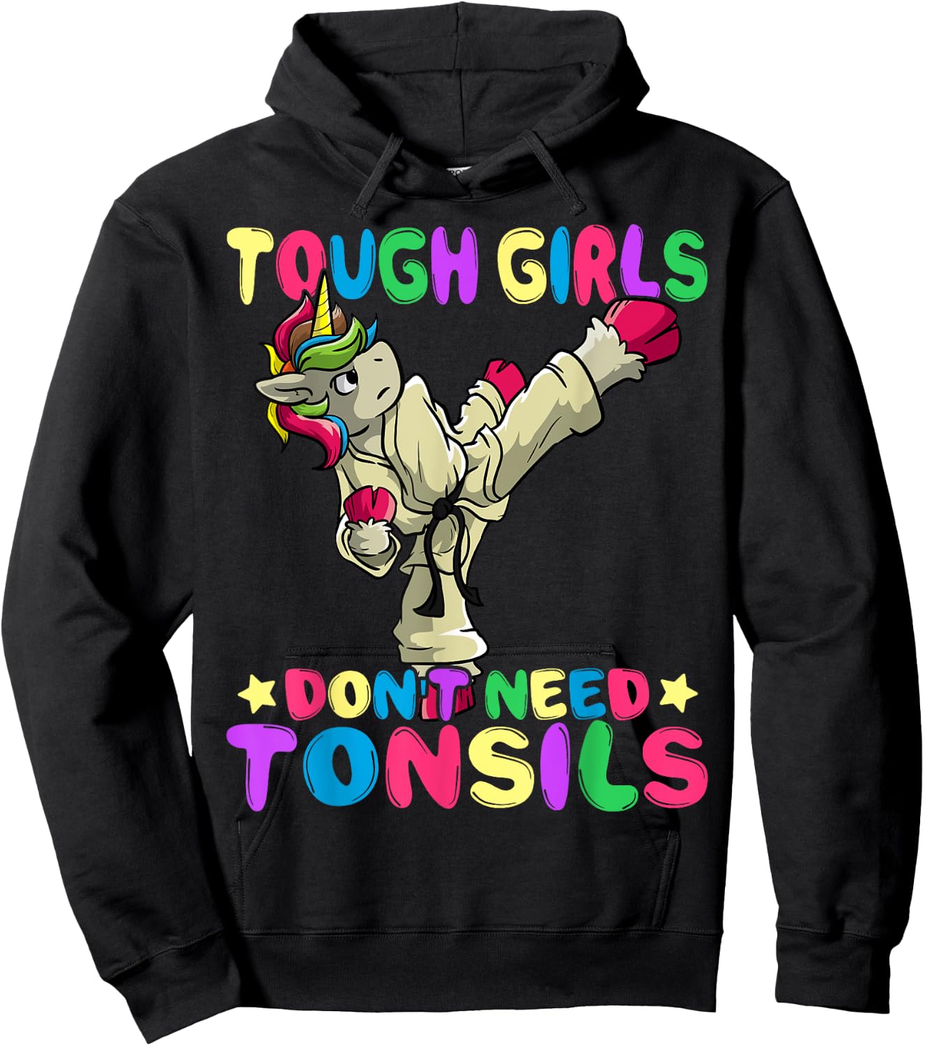 Tough Girls Don't Need Tonsils Removal Surgery Recovery gift Hoodie - Hoodie | Black