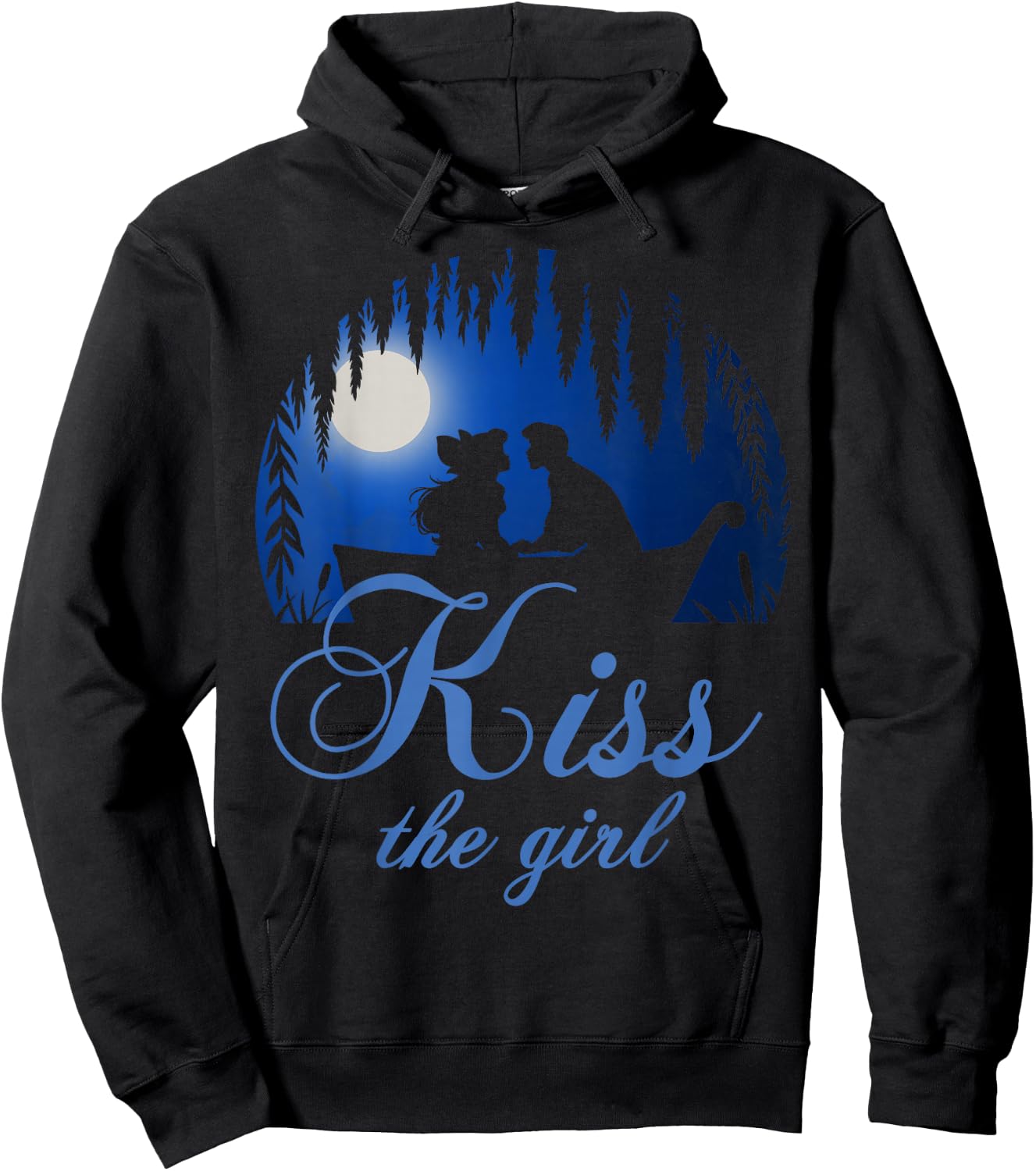 Disney Little Mermaid Ariel Eric Night Poster Kiss The Girl Hoodie - Hoodie | Black
