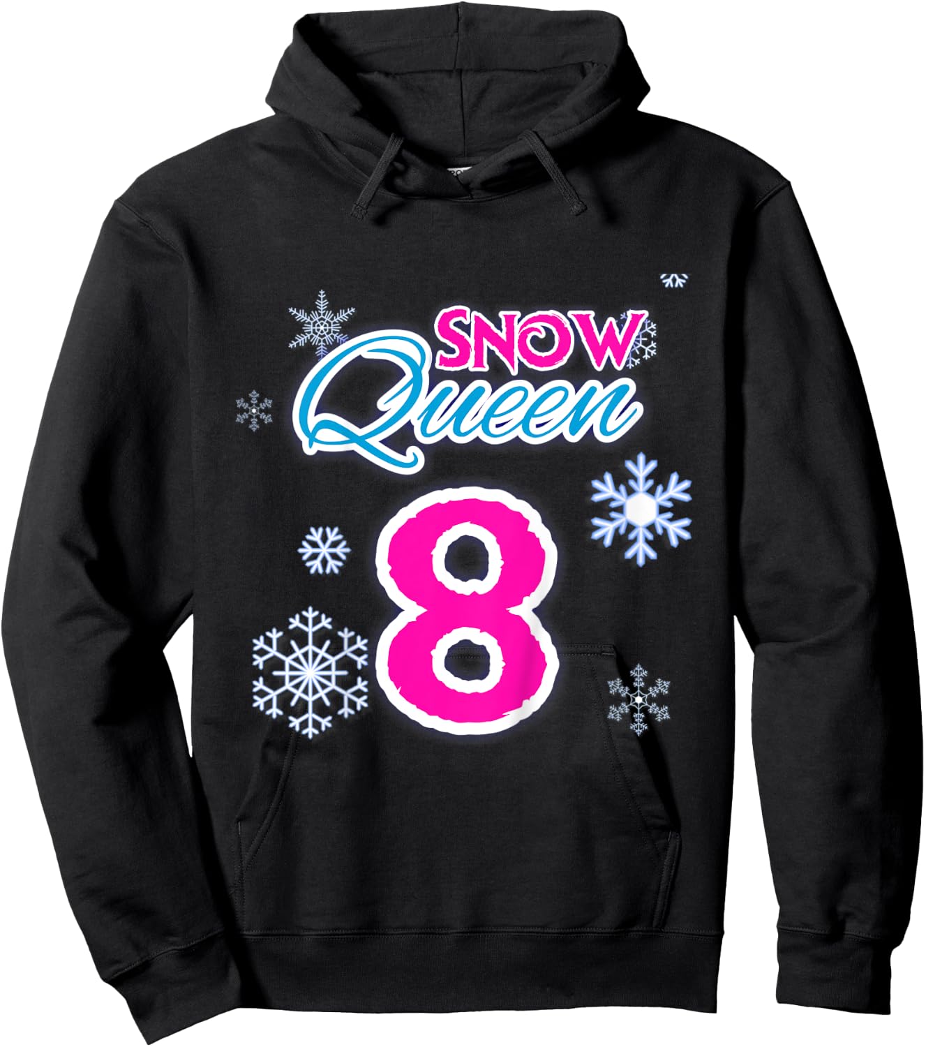 Kids 8 Year Old Birthday Frozen Ice Snow Queen Birthday Gift Hoodie - Hoodie | Black