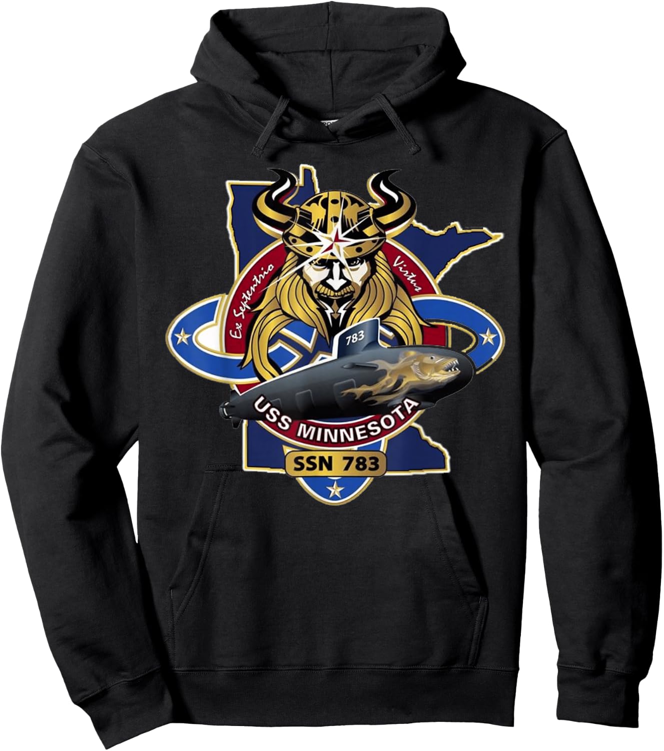 Submarine Veteran SSN-783 USS Minnesota U-boat Hoodie - Hoodie | Black