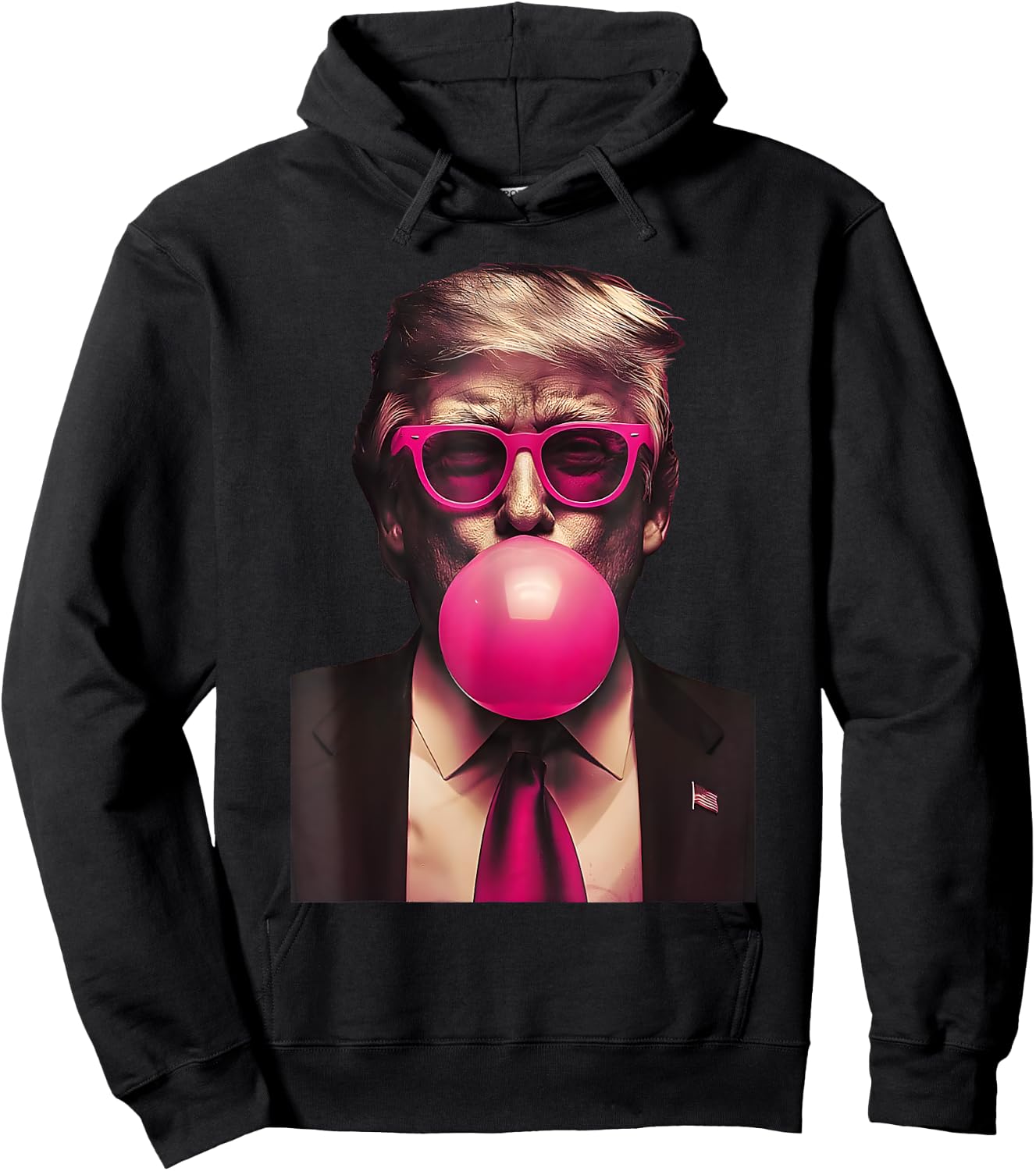 Pink Sunglasses Trump Bubble Gum Shirt 2024 Vote President Hoodie - Hoodie | Black