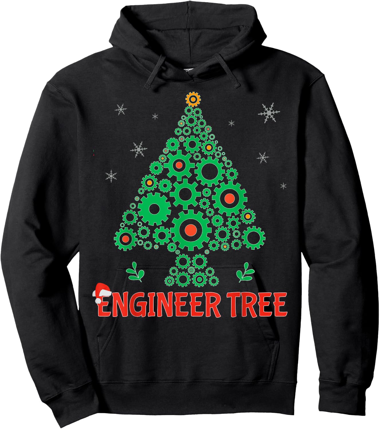 Christmas Engineer tree | Mechanical Engineering Gift Hoodie - Hoodie | Black