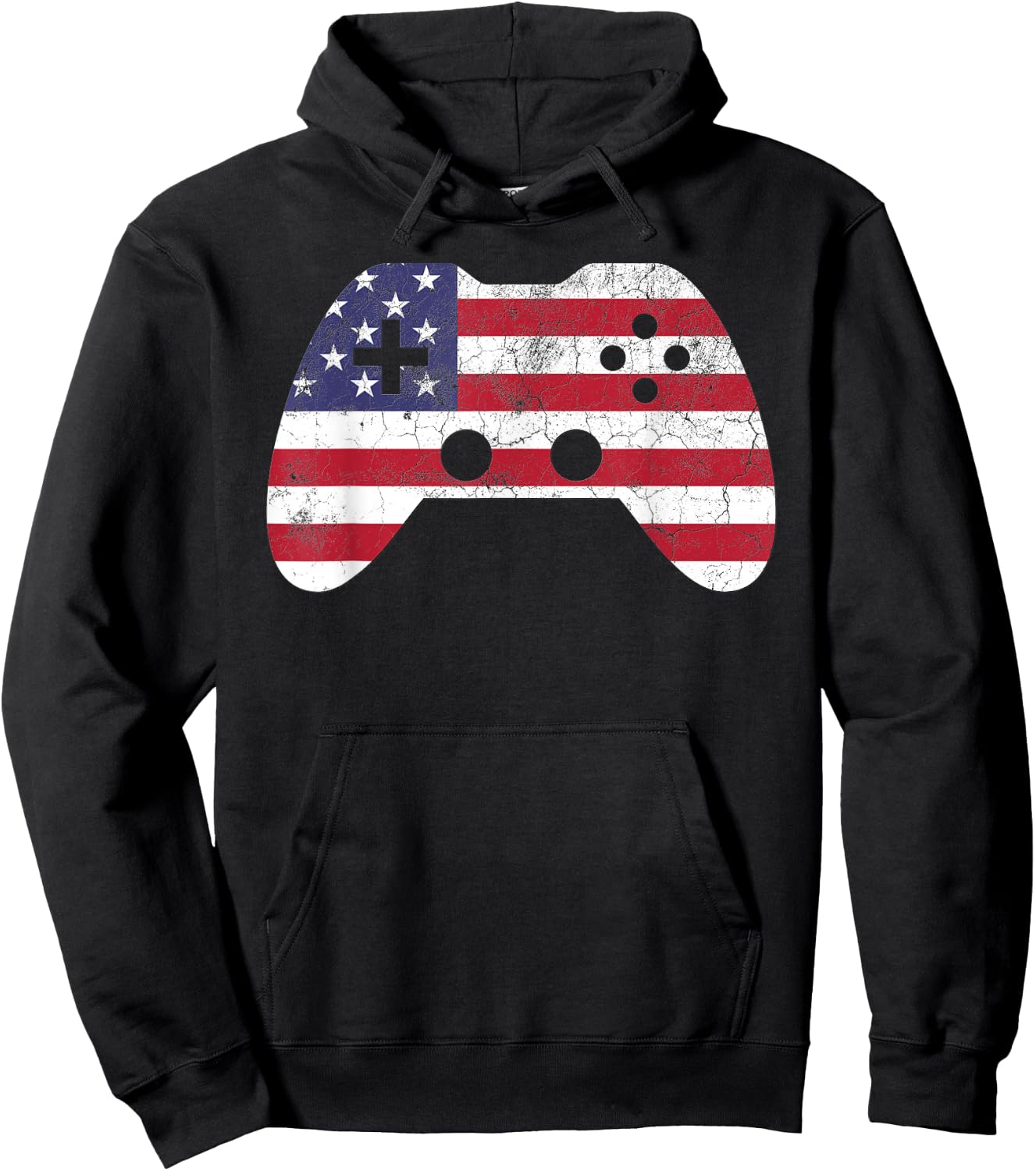 4th of July T Shirt Video Game Gamer Kids Boys Men USA Hoodie - Hoodie | Black