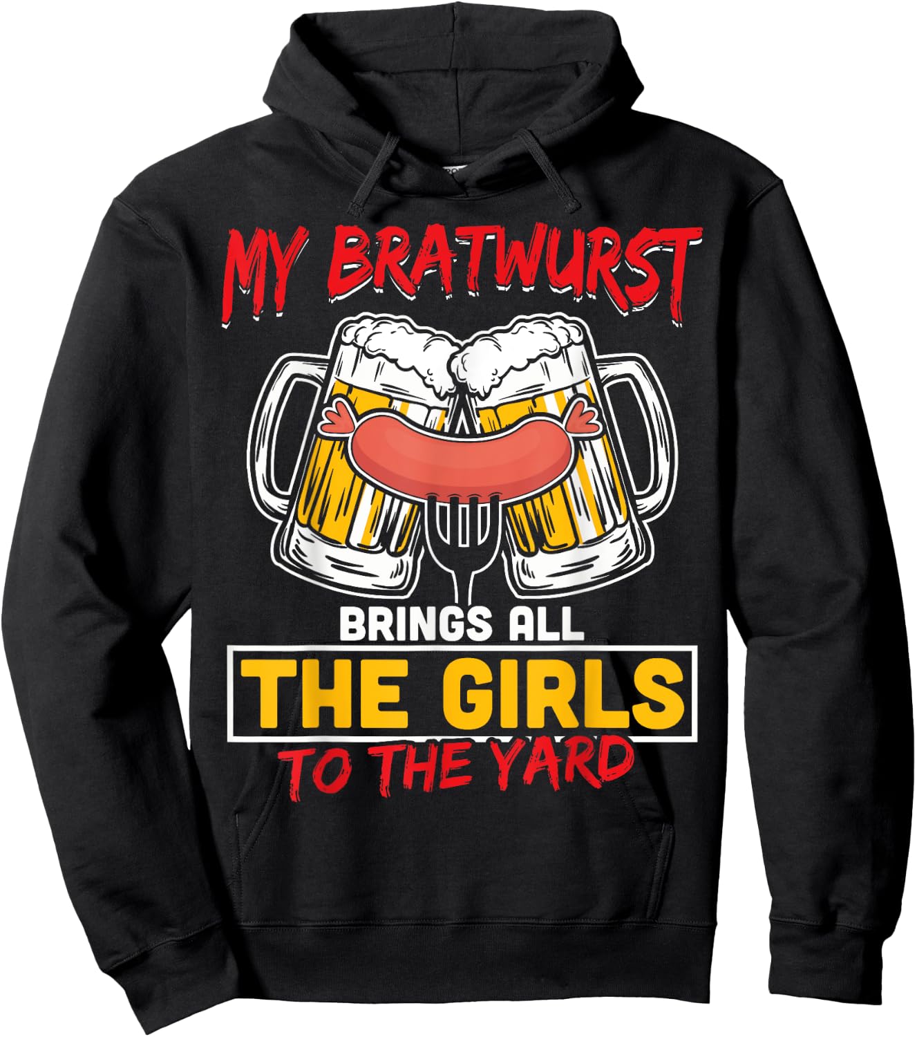 Oktoberfest shirt German My Bratwurst Sausage Beer Party Hoodie - Hoodie | Black