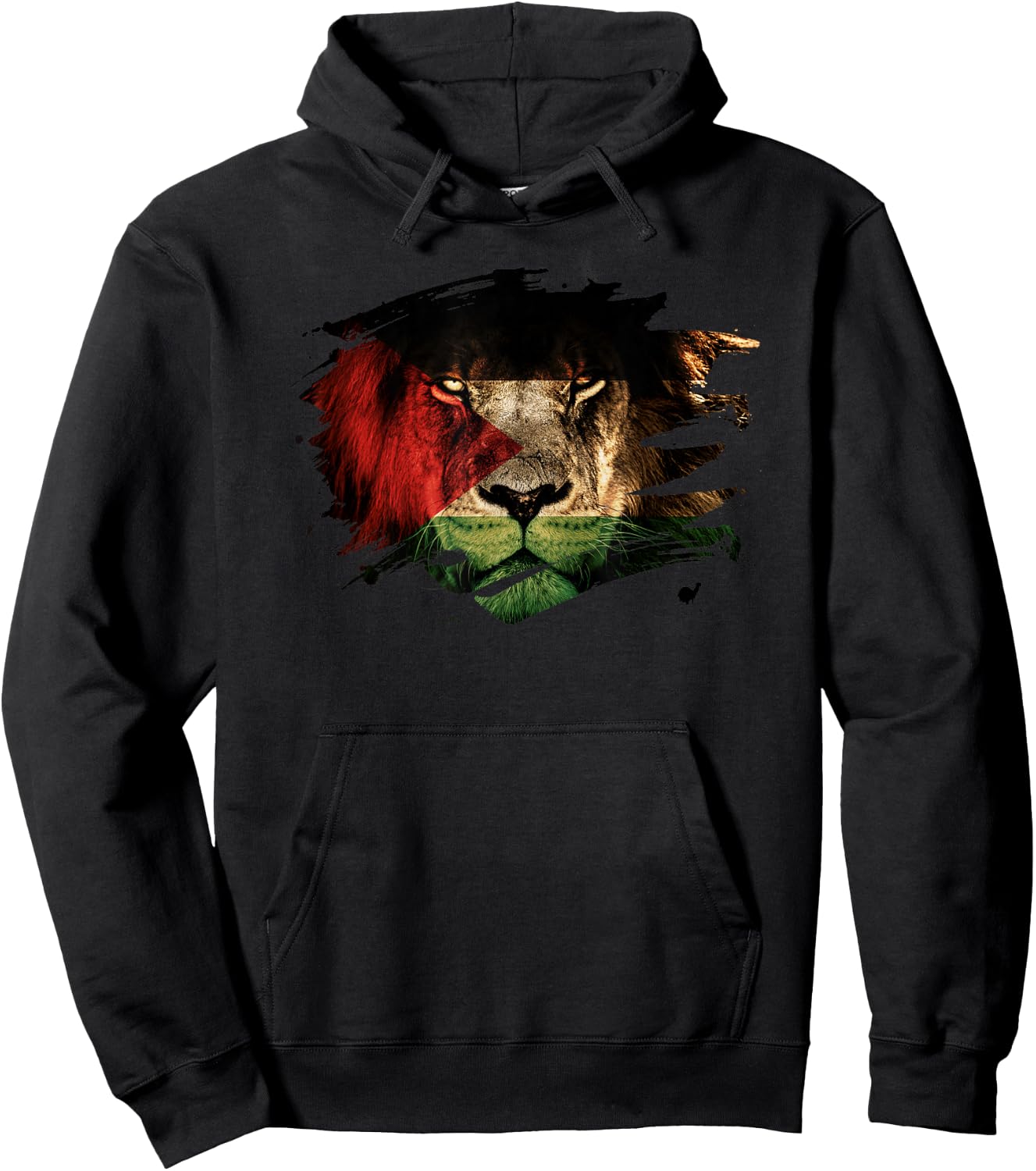 Palestine Flag and Lion - Palestinian Pride Hoodie - Hoodie | Black