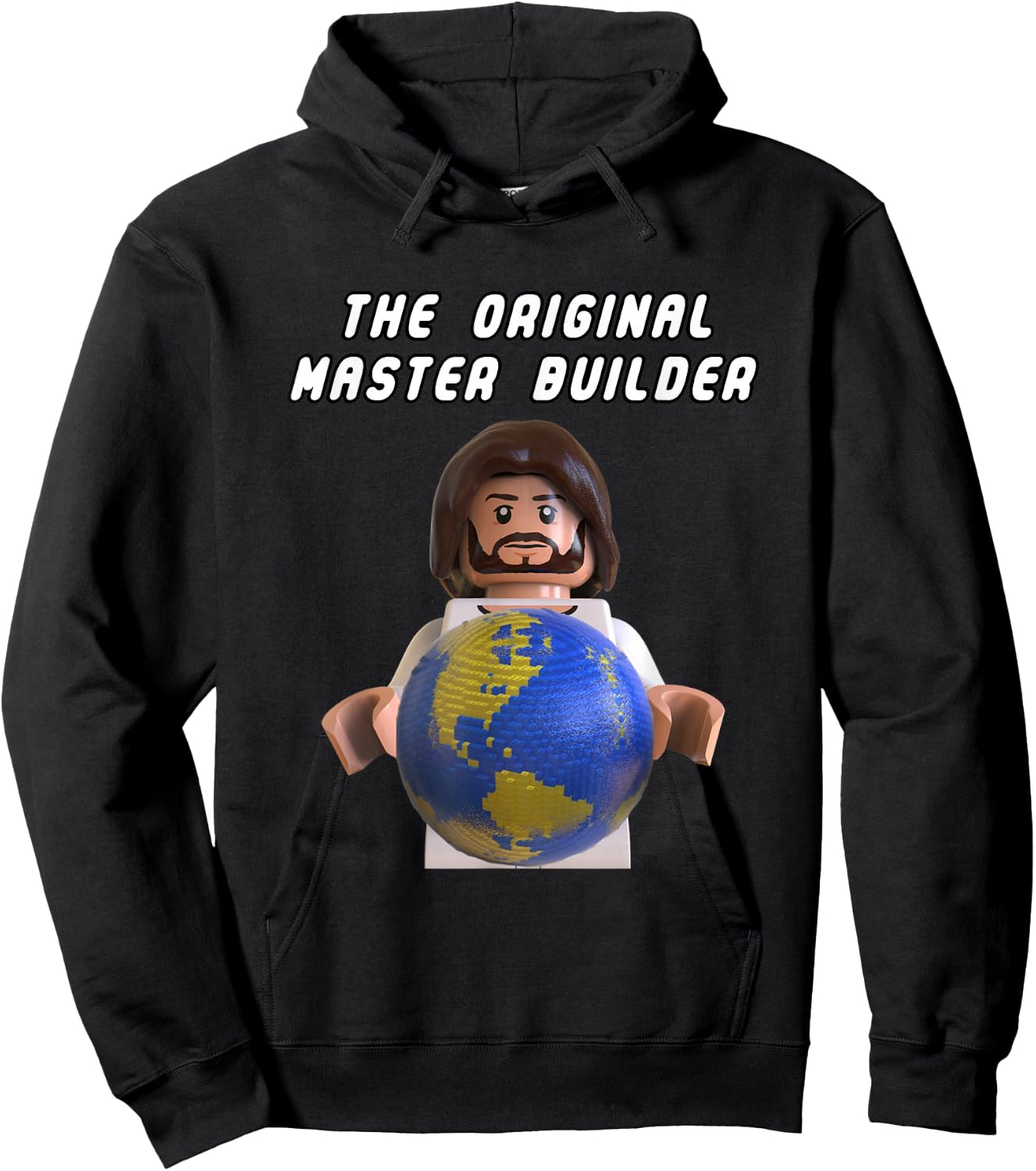 Original Master Builder Brick Earth God Minifigure Hoodie - Hoodie | Black
