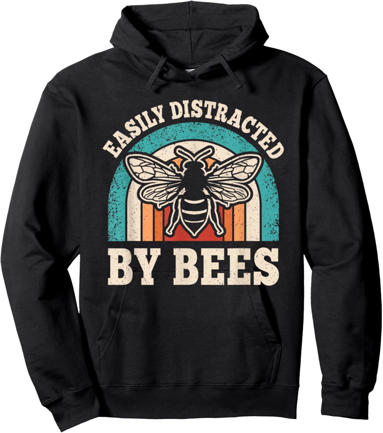 Easily Distracted by Bees Vintage Beekeeper Men Women Hoodie - Hoodie | Black