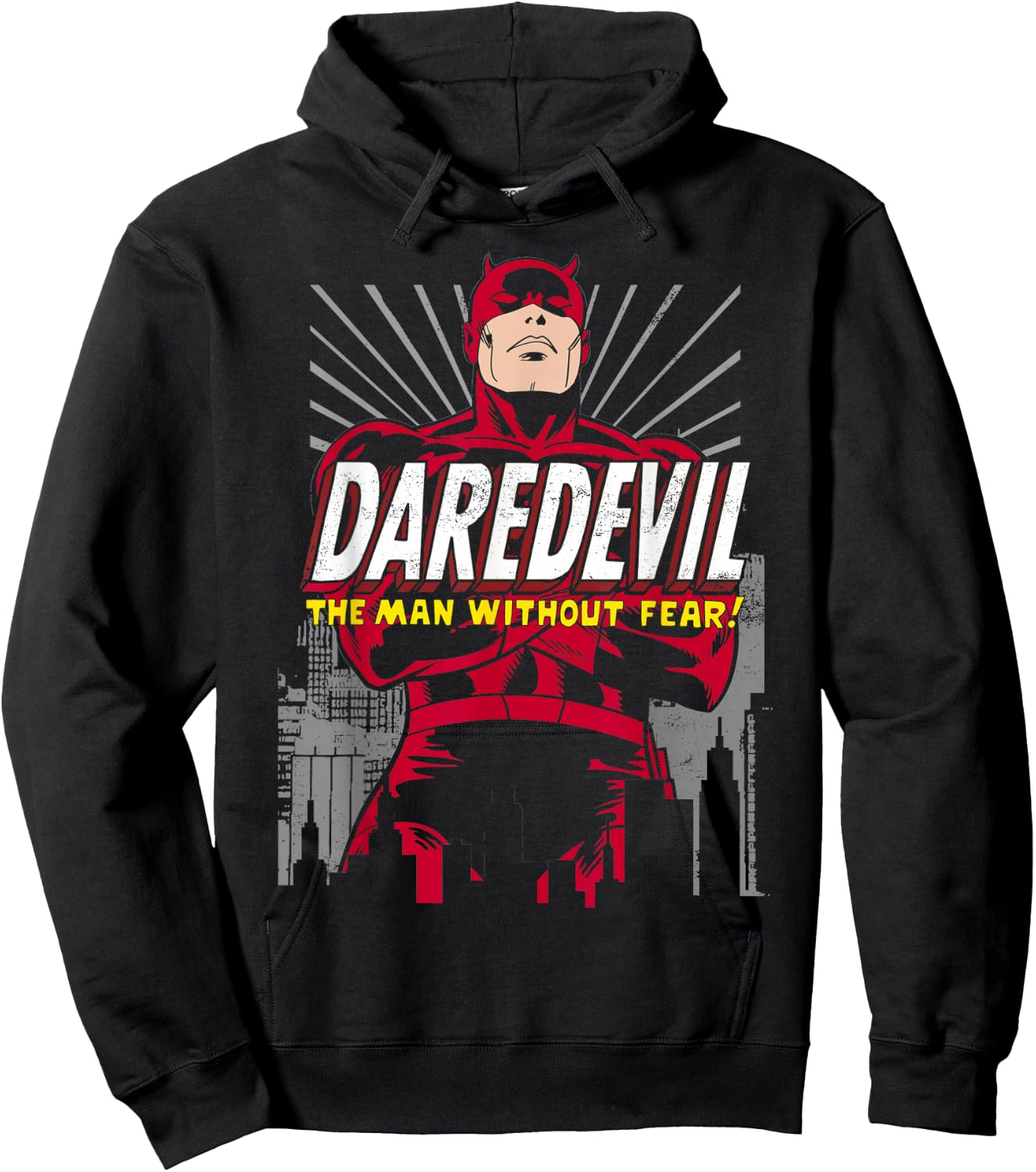 Marvel Daredevil The Man Without Fear! Retro Graphic Hoodie - Hoodie | Black
