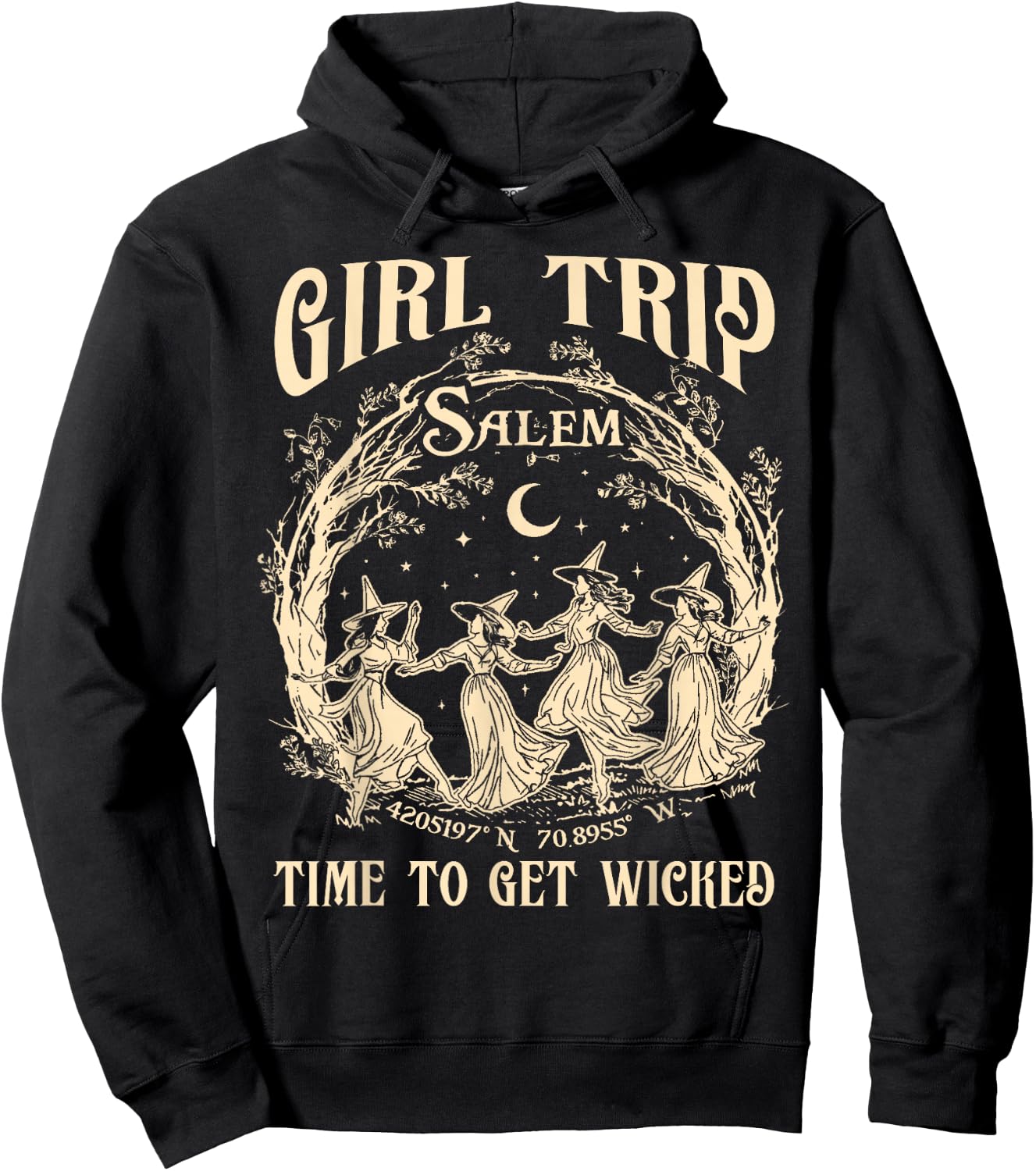 Retro Girls Trip Salem 1692 They Missed One Witch Halloween Hoodie - Hoodie | Black