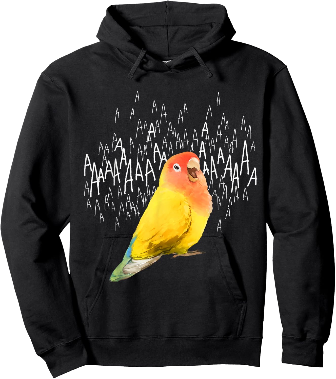 Screaming Lovebird (Yellow Peachfaced) Hoodie - Hoodie | Black