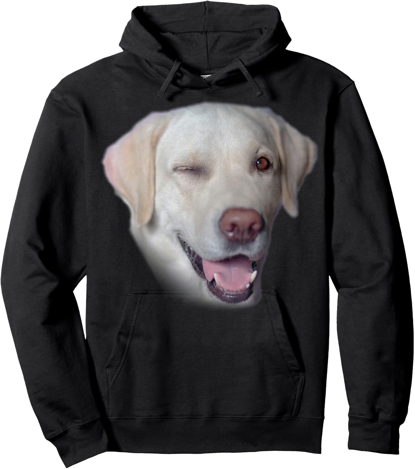 Yellow Labrador Fetch Dog Face Hoodie - Hoodie | Black