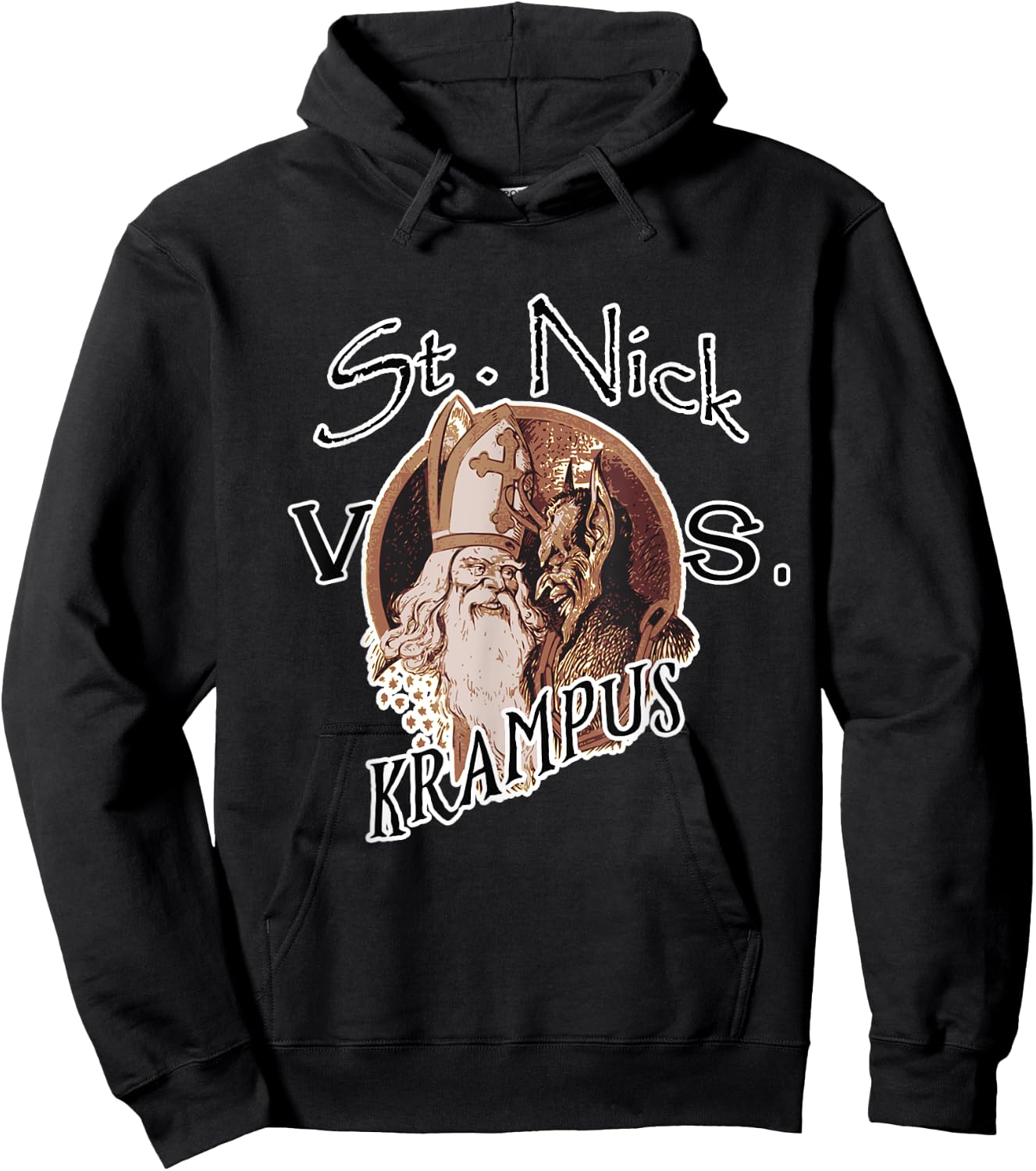 Santa Claus versus Krampus funny Christmas Hoodie - Hoodie | Black