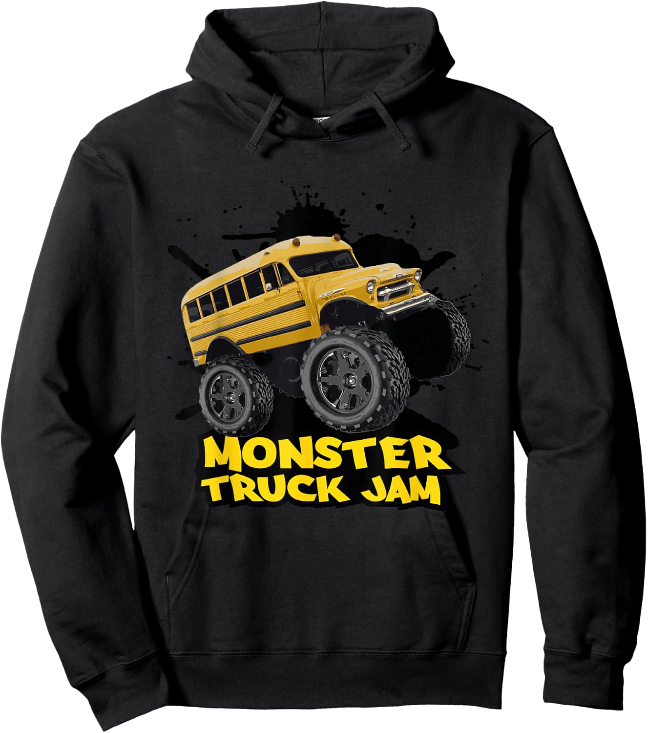 Monster Truck School Bus Hoodie - Hoodie | Black