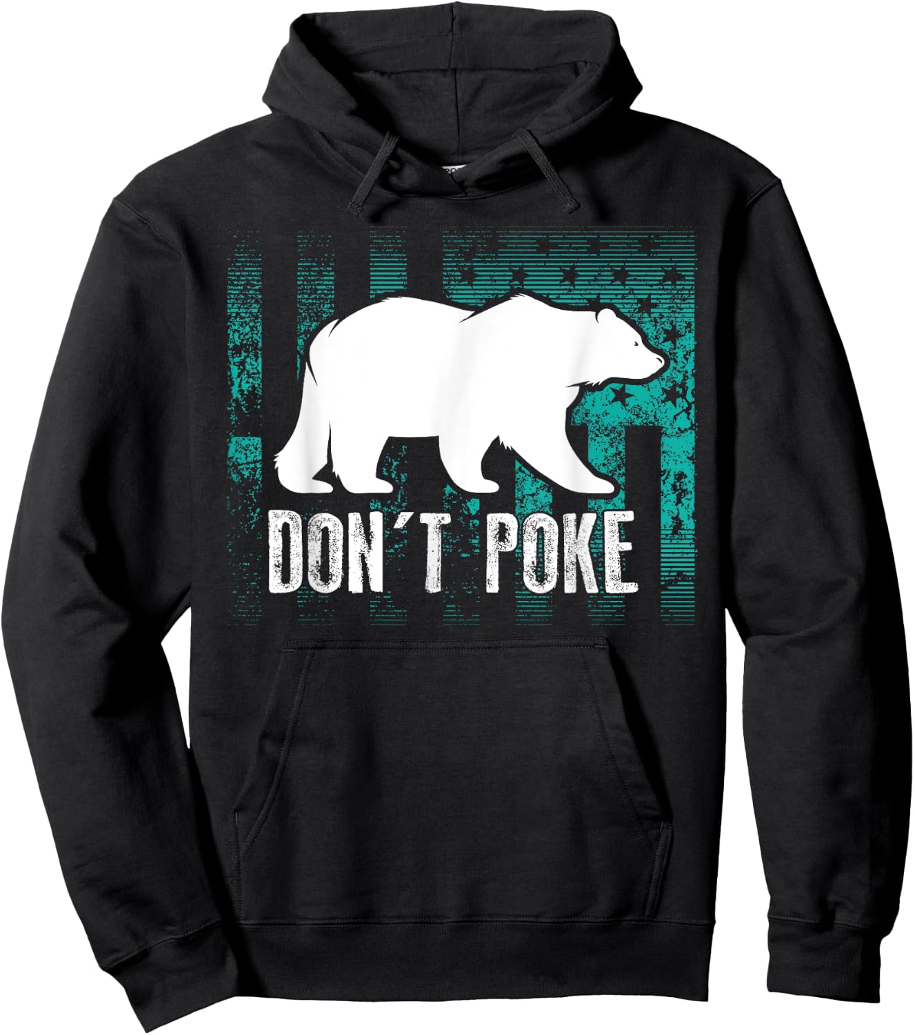 Don't Poke Funny Bear Shirt | Cute Superhero Bear USA Gift Hoodie - Hoodie | Black
