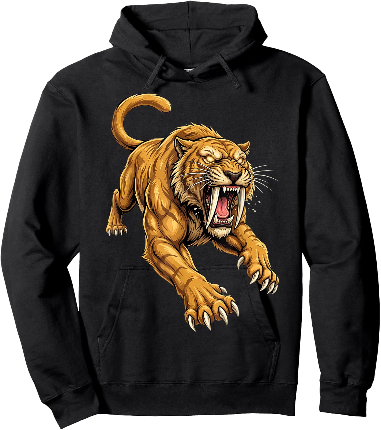 Saber Tooth Tiger Smilodon Animal Hoodie - Hoodie | Black
