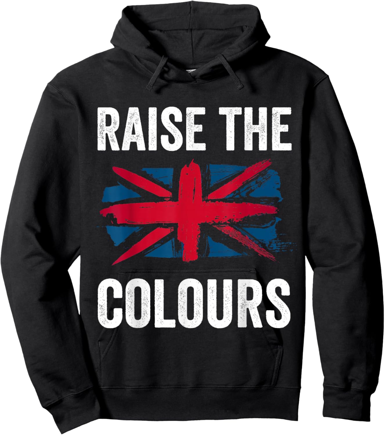 Raise The Colours British Flag Graphic Union Jack England Hoodie - Hoodie | Black