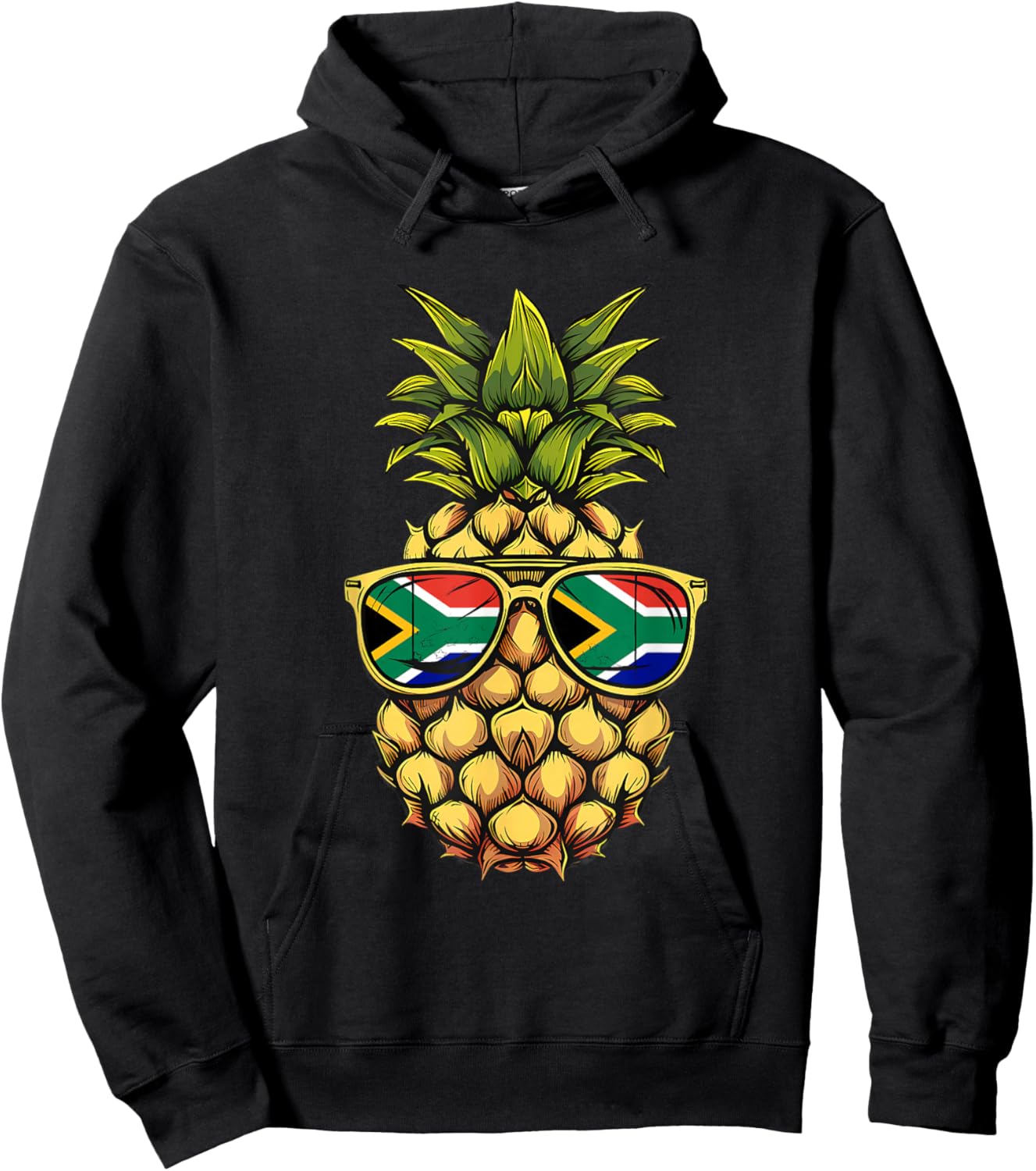 South Africa Flag Heart South African Pride Pineapple Hoodie - Hoodie | Black