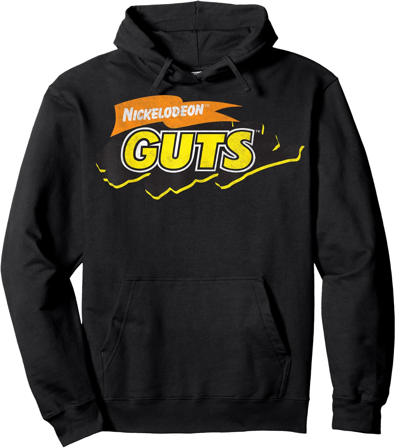 Guts Logo Nickelodeon Classic Vintage Title Hoodie - Hoodie | Black