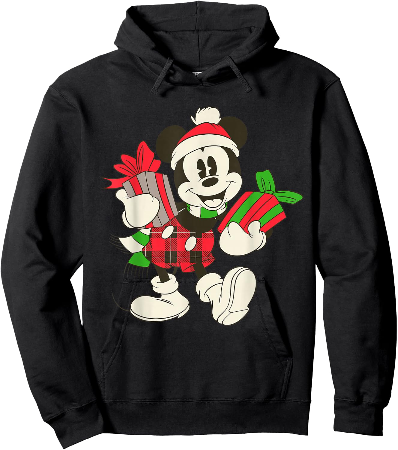 Disney Vintage Mickey Mouse Holiday Gifts Short Sleeve Hoodie - Hoodie | Black