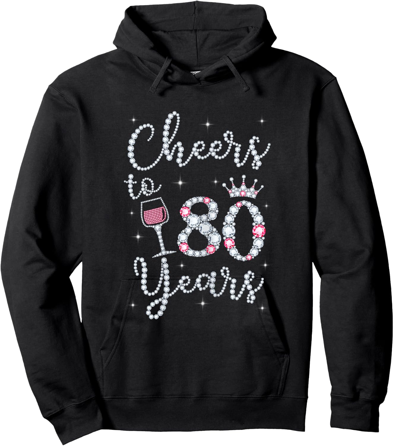 Cheers to 80 Years 1939 80th Birthday Gift Hoodie - Hoodie | Black