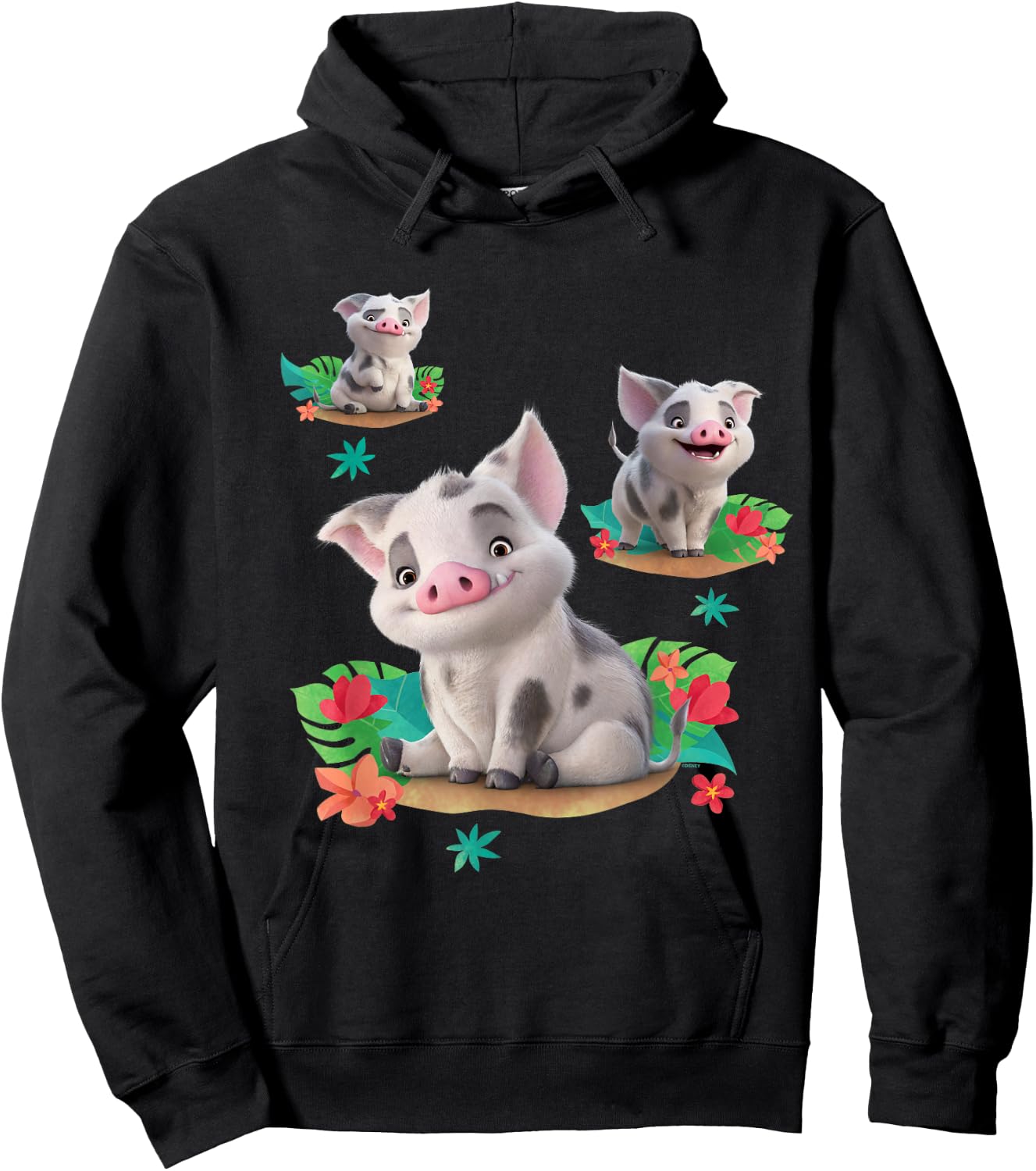 Disney Moana 2 Pua The Pig Cute Character Poses Hoodie - Hoodie | Black