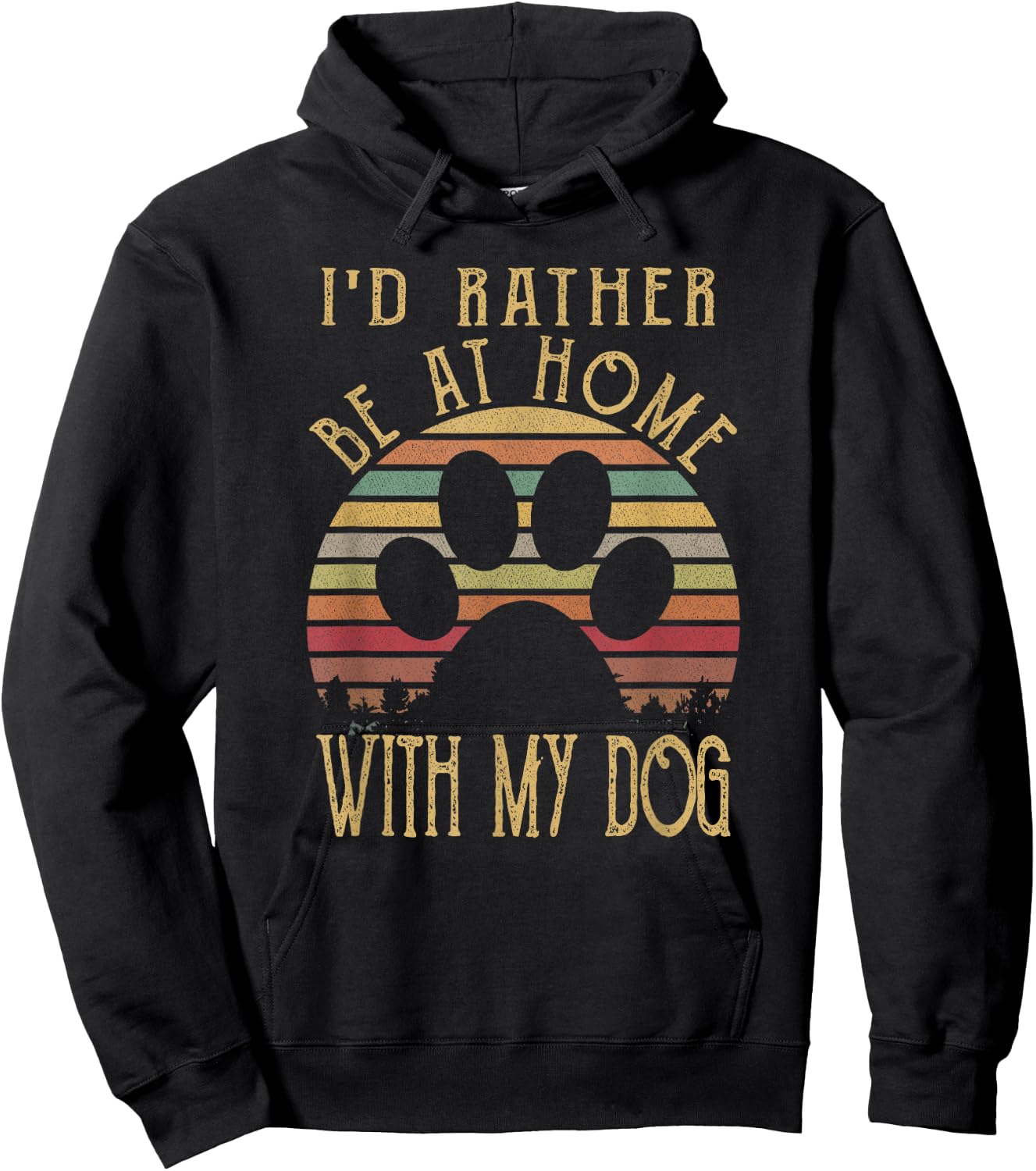 I'd Rather Be At Home With My Dog Shirt Mom & Dog Parent Hoodie - Hoodie | Black