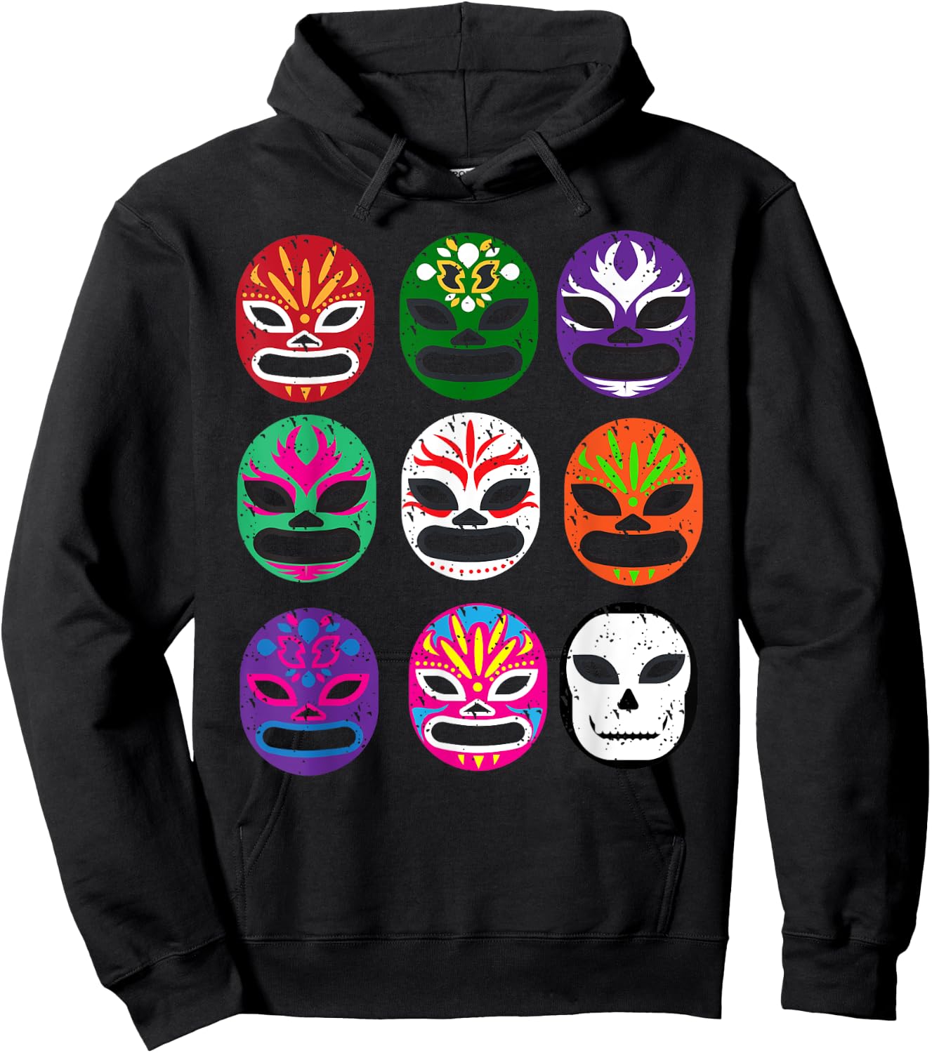Lucha Libre Masks Shirt Mexican Wrestling Mask T Shirt Hoodie - Hoodie | Black