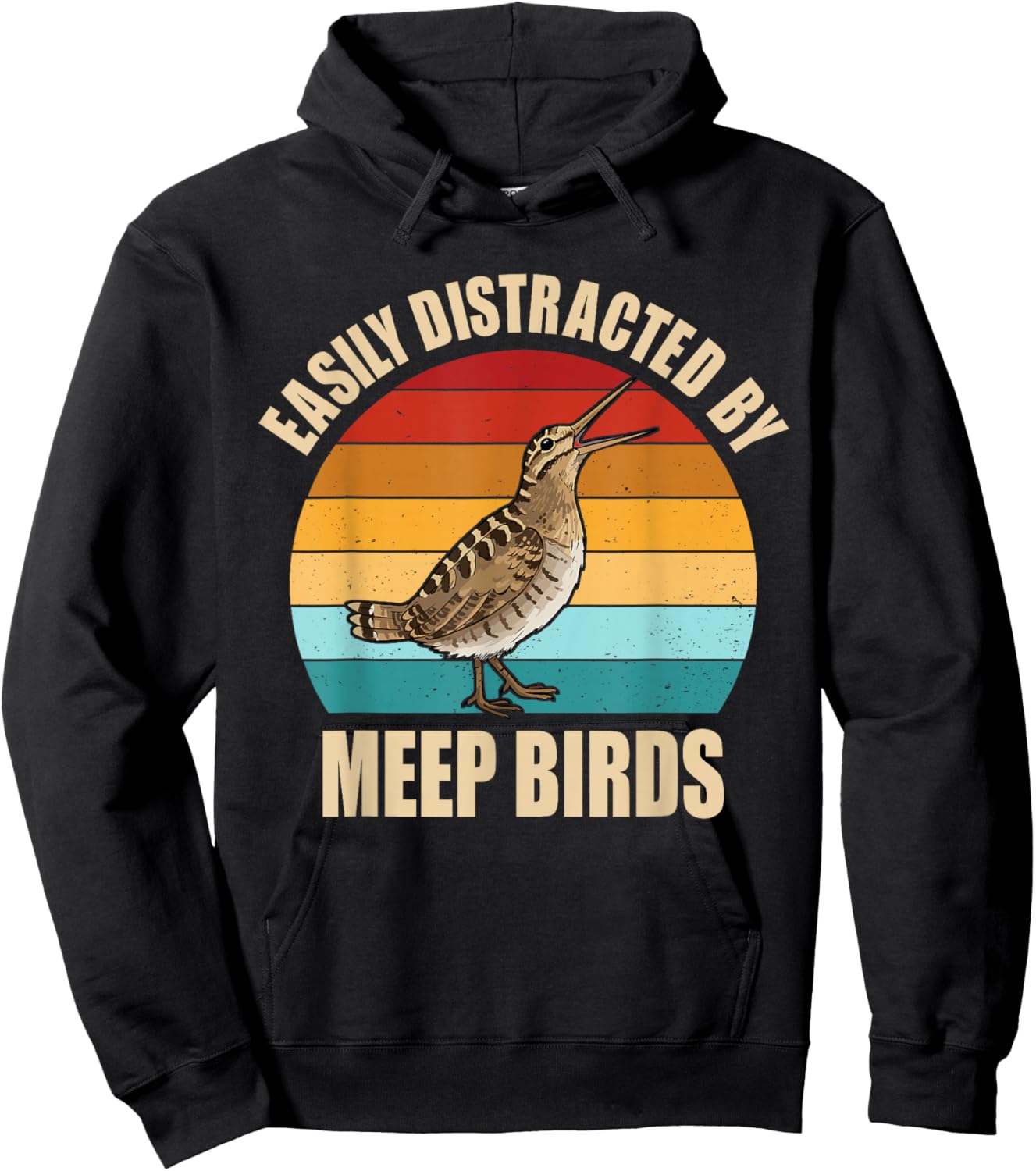 Meep Bird Saying Meep Bird Meme Vintage American Woodcock Hoodie - Hoodie | Black