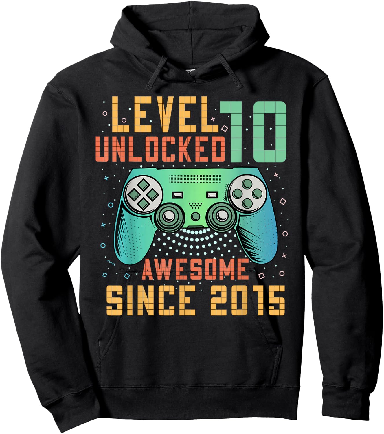 Level 10 Unlocked 10th Birthday 10 Year Old Boy Gifts Gaming Hoodie - Hoodie | Black