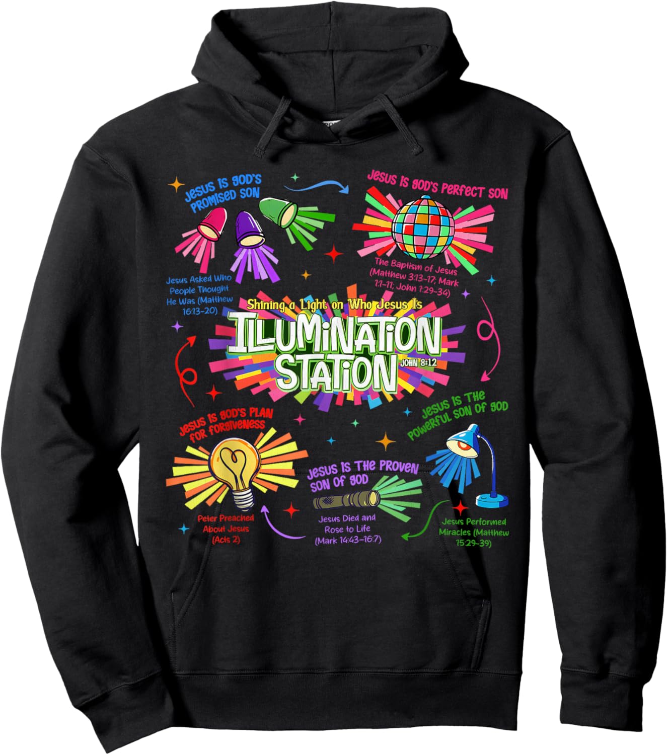 Illumination Station VBS 2026 Bible Jesus Christian Lights Hoodie - Hoodie | Black