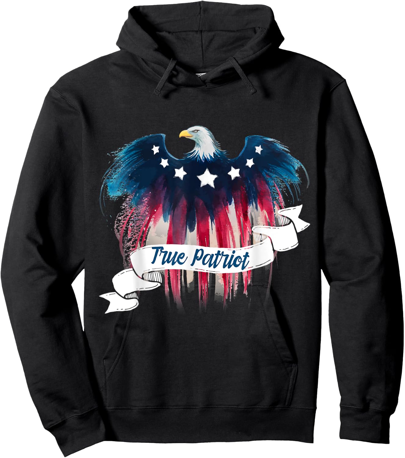 True Patriot Patriotic Eagle Kids Men Hoodie - Hoodie | Black