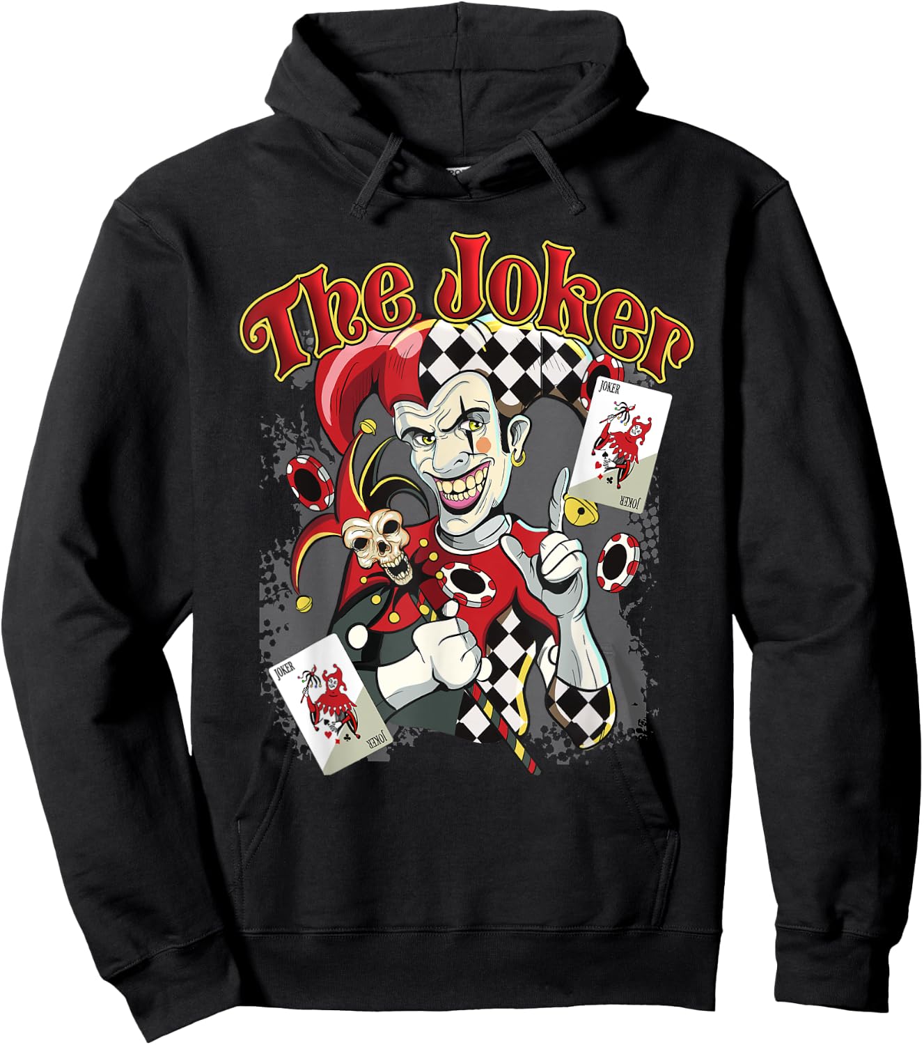 The Joker Wicked Jester Poker Gambling Card Player T Shirt Hoodie - Hoodie | Black