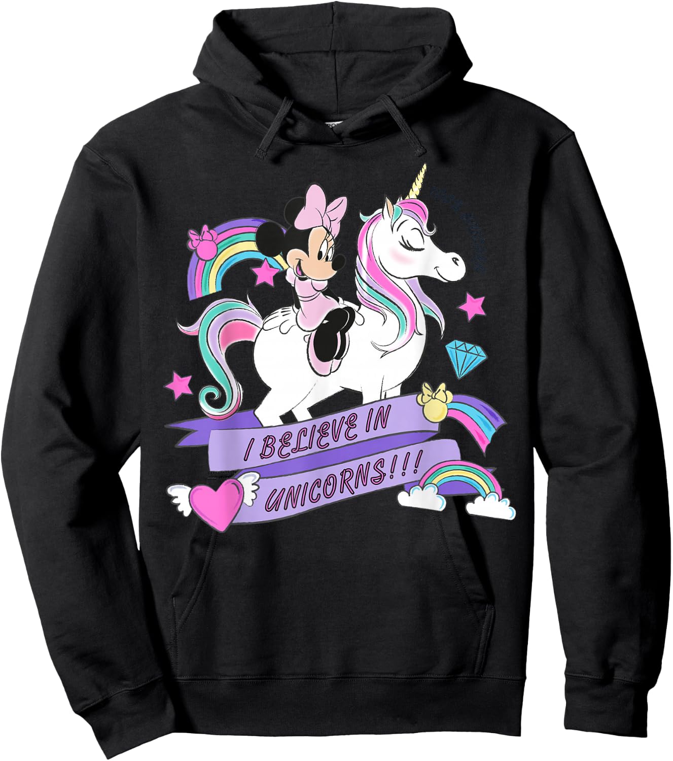 Disney Minnie Mouse Unicorn 100 Unicorn Small Hoodie - Hoodie | Black