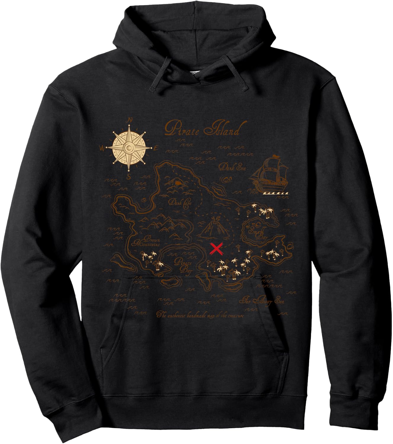 Kids Pirate Map of the Treasure Hoodie - Hoodie | Black