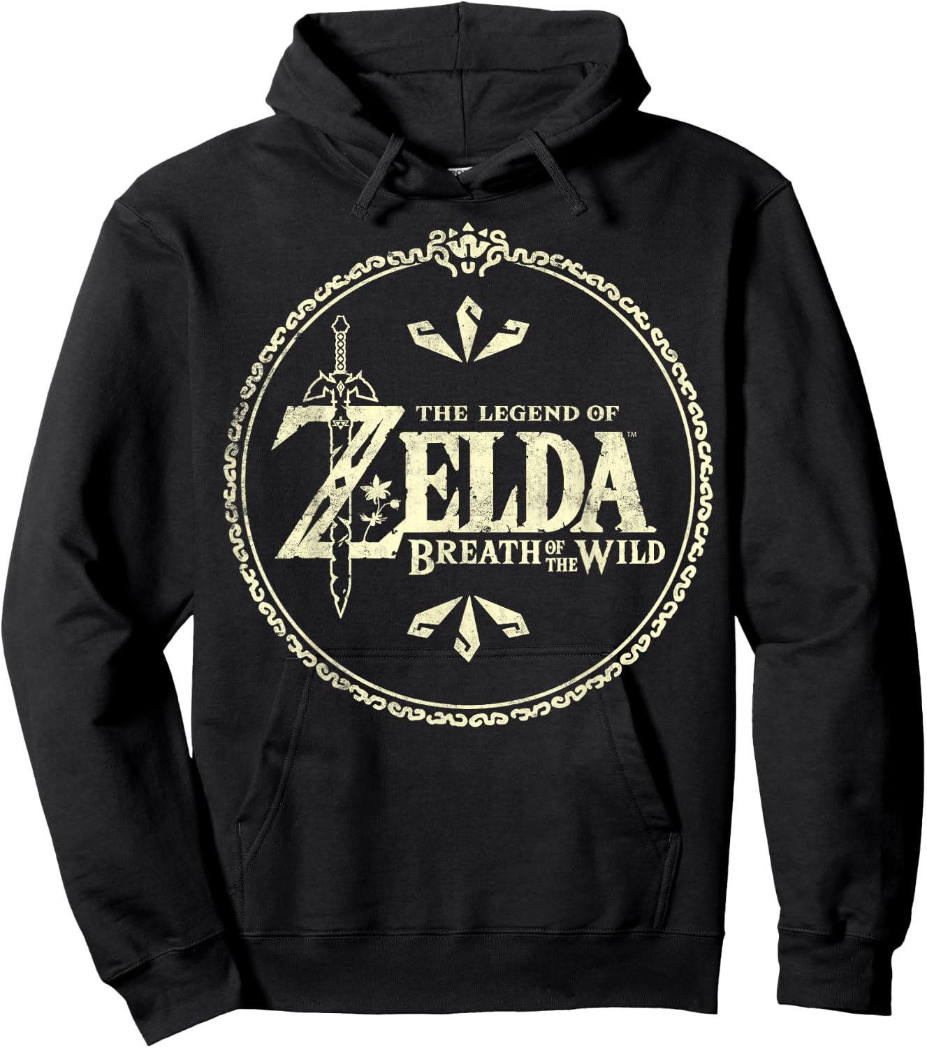 Nintendo Zelda Breath of the Wild Fancy Logo Graphic Hoodie - Hoodie | Black