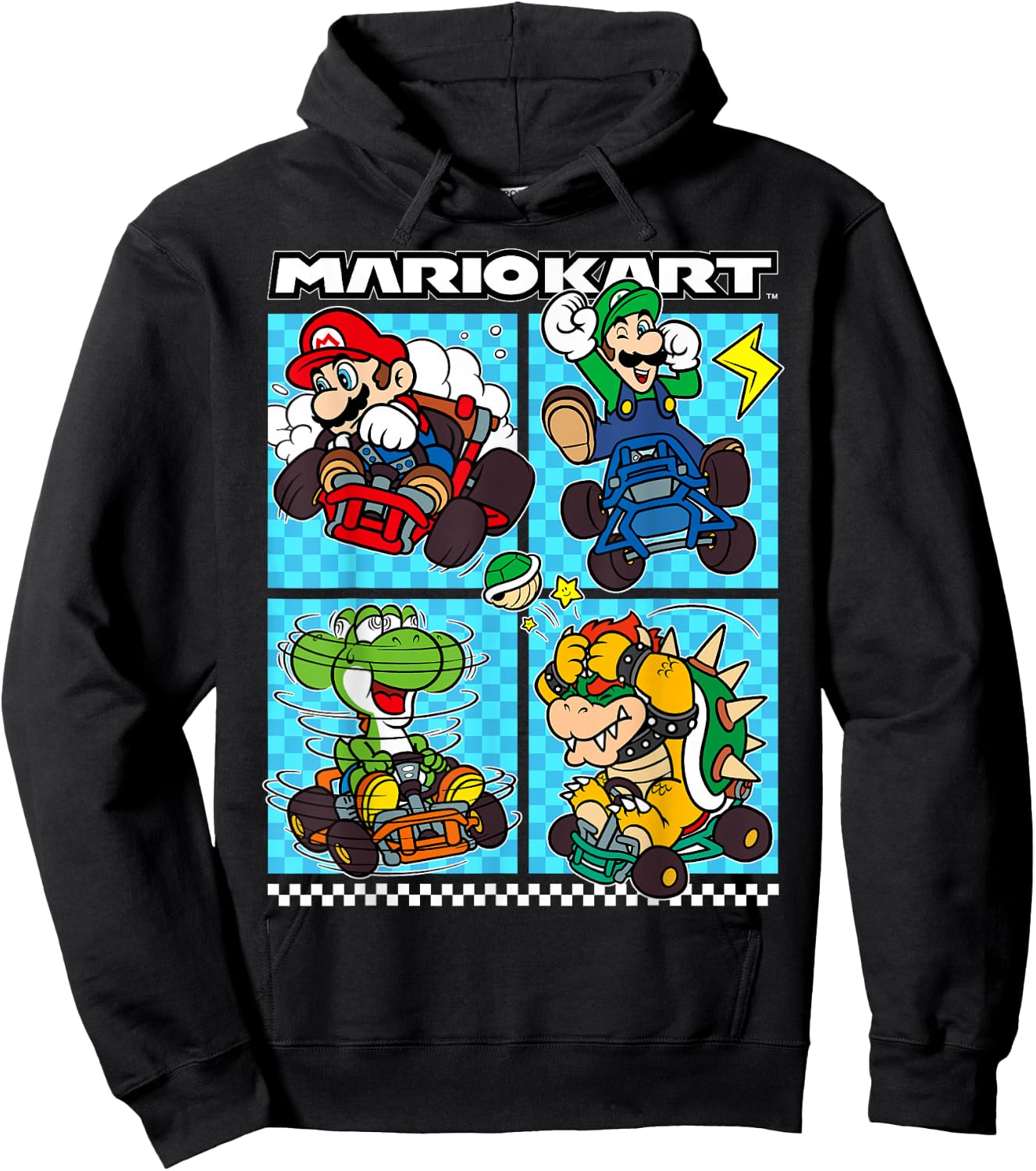 Mario Kart Group Graphic - Classic Fit, , Black, Adult Hoodie - Hoodie | Black
