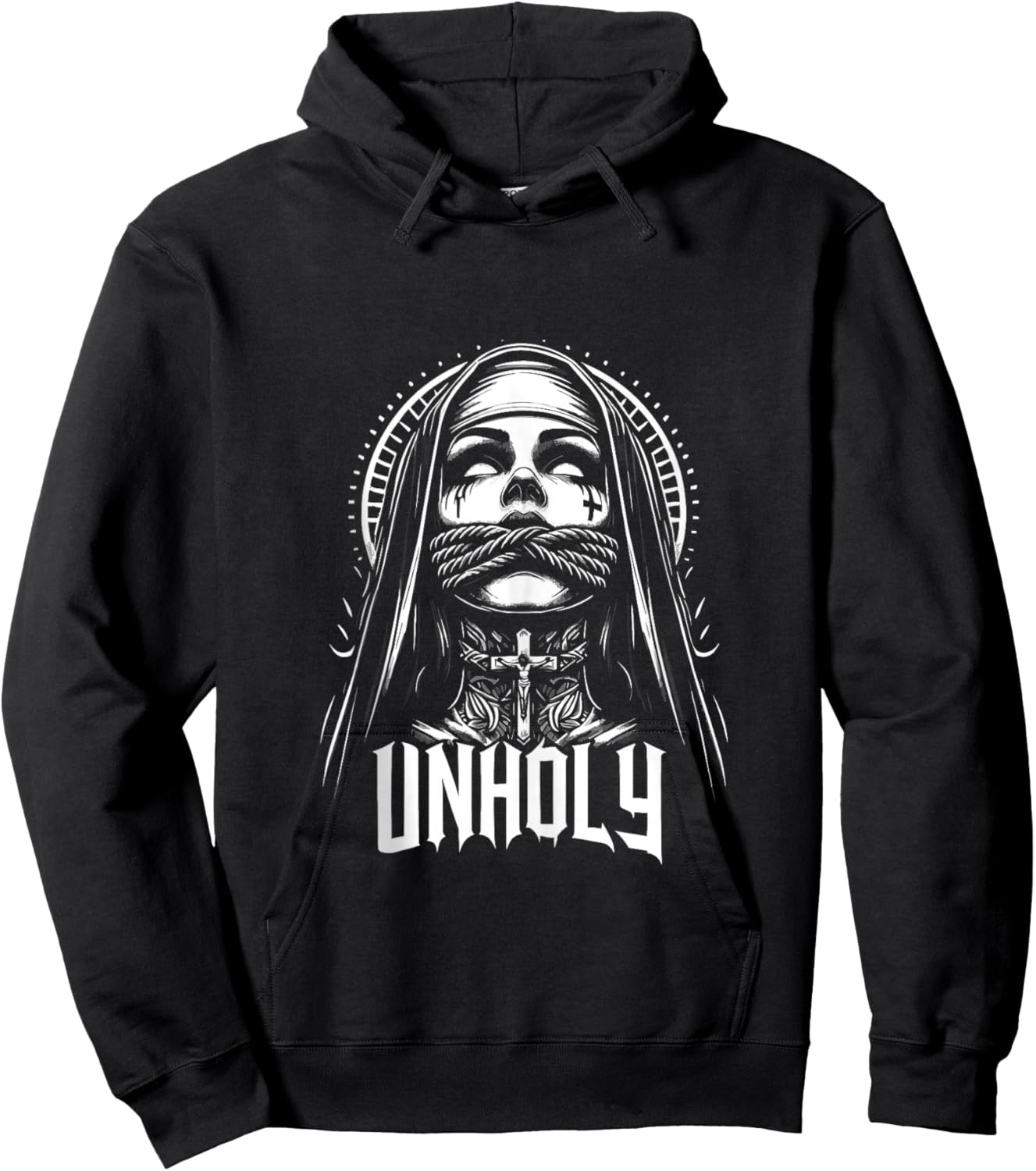 Blackcraft Choked Up Unholy Nun Satan Baphomet Halloween Hoodie - Hoodie | Black