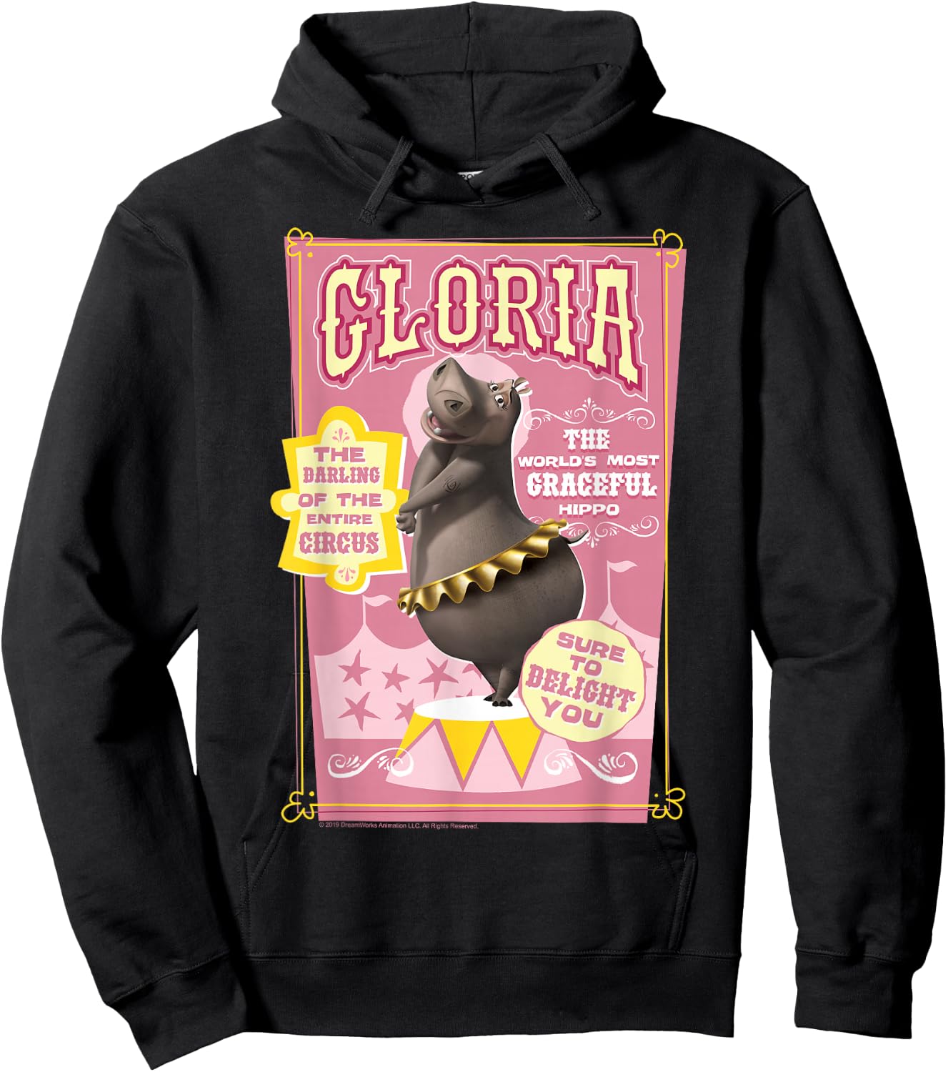 Madagascar Gloria Circus , Men's Black Small Classic Fit Short Sleeve Hoodie - Hoodie | Black