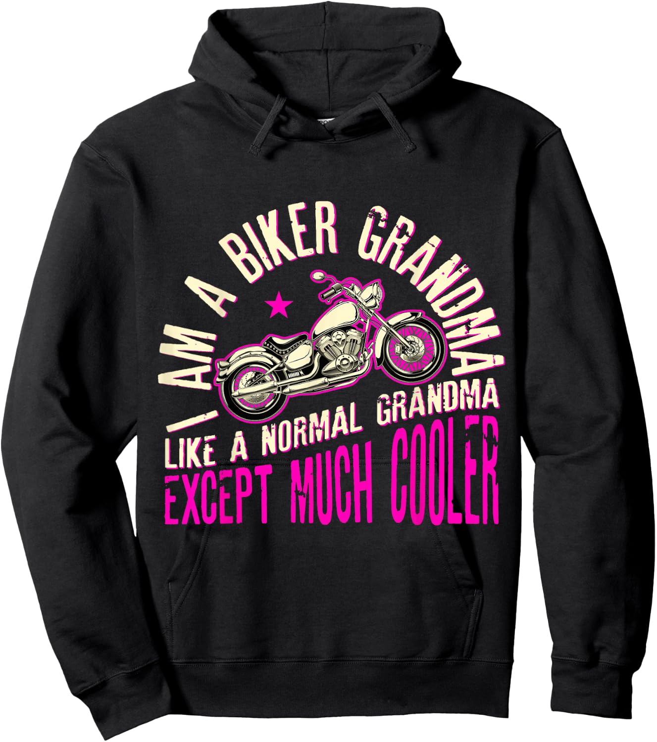 I Am A Biker Grandma Motorcycle Quote Hoodie - Hoodie | Black